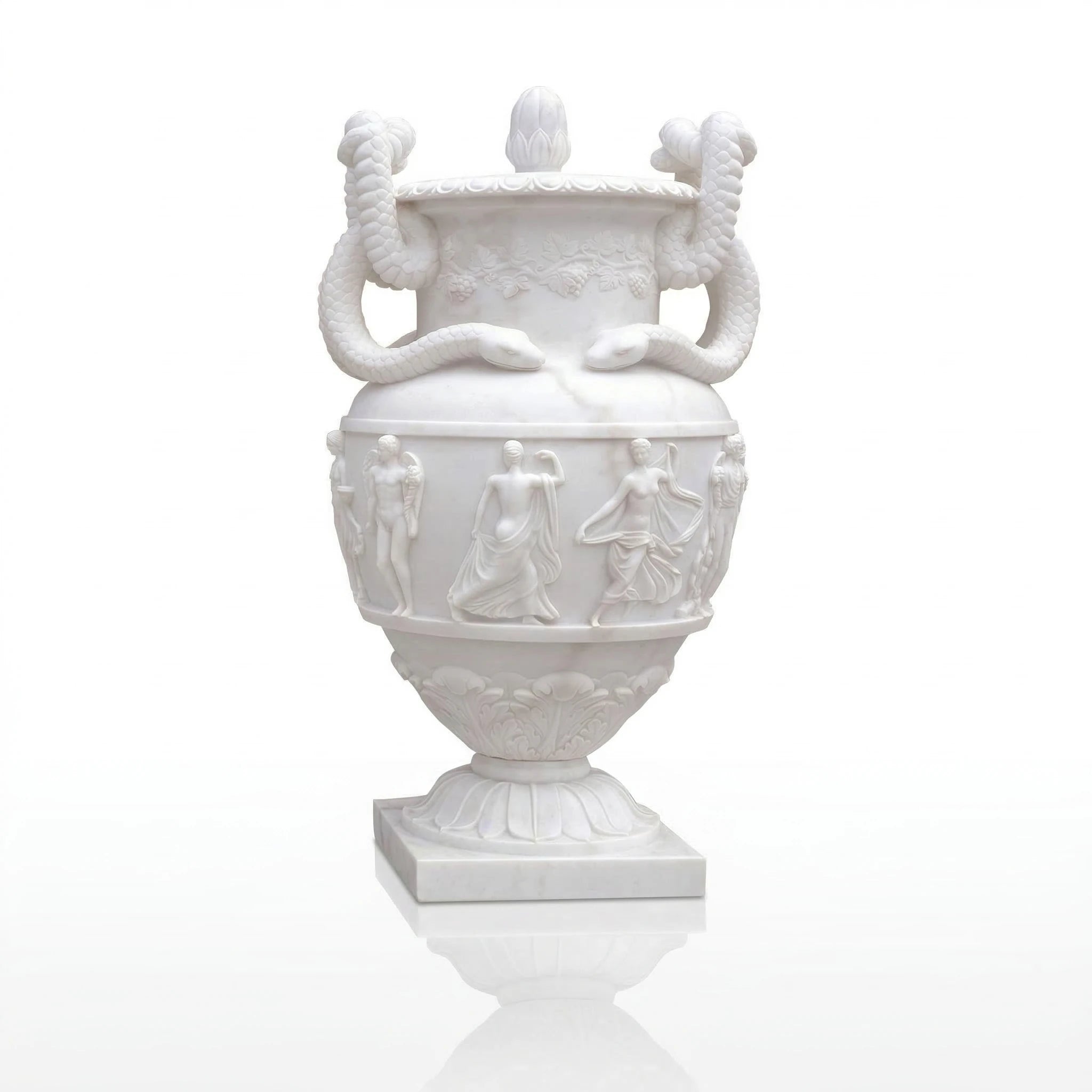 Vela-Natural-Marble-Mythological-Urn-Sculpture-Serpentine-Handles-VSMS-3345-05