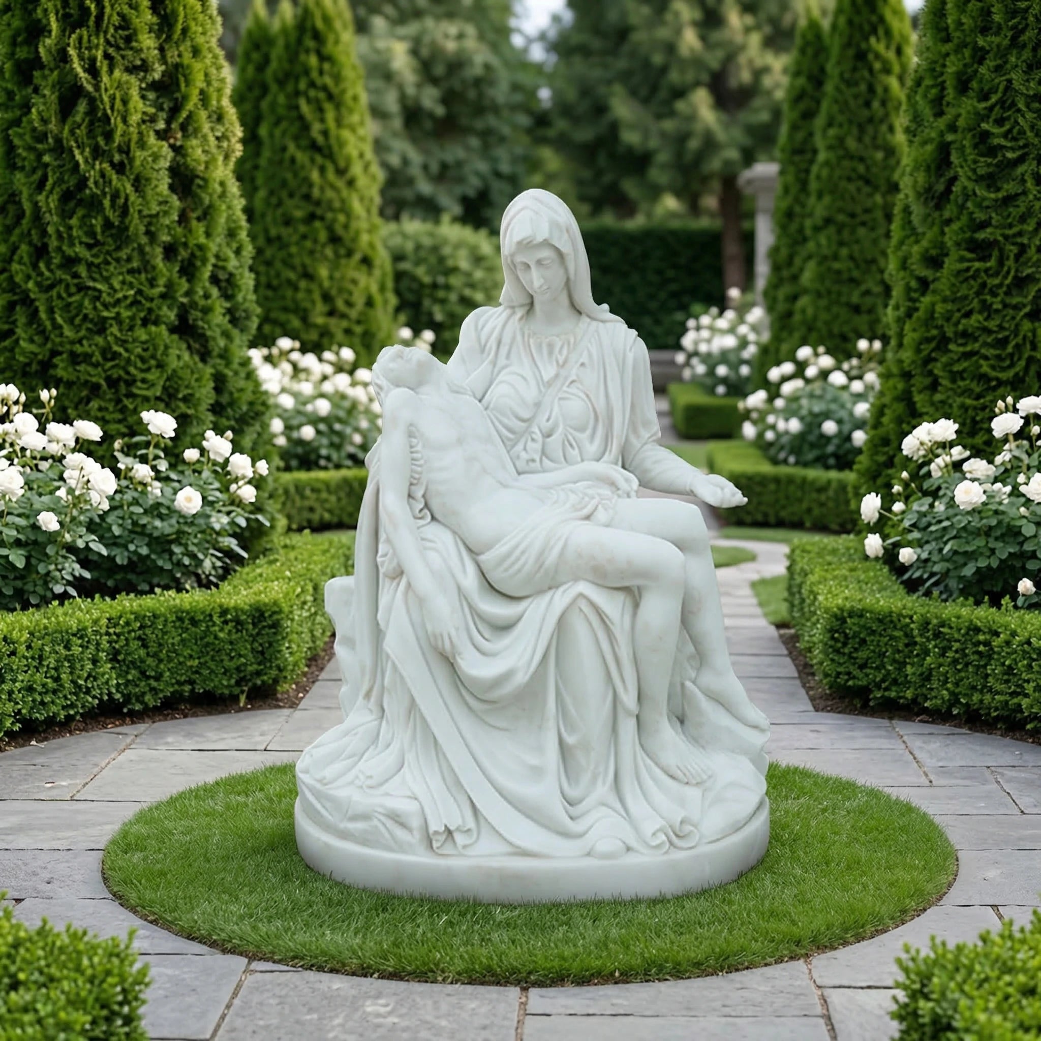 Vela-Natural-Marble-Pieta-Figure-Sculpture-Garden-Court-VSMS-2751-01