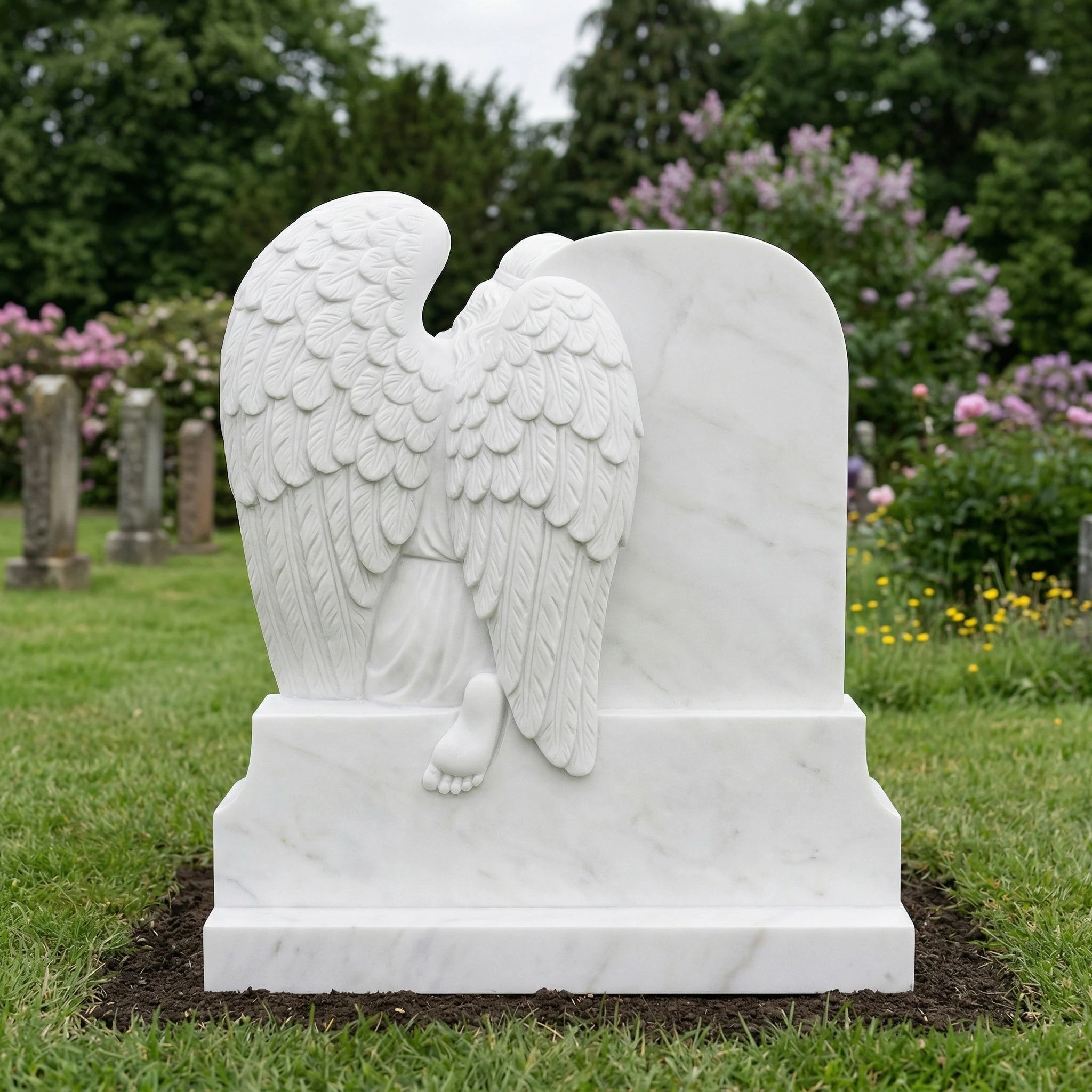 Vela-Natural-Marble-Praying-Angel-Sculpture-Garden-Memorial-VSMS-812-02