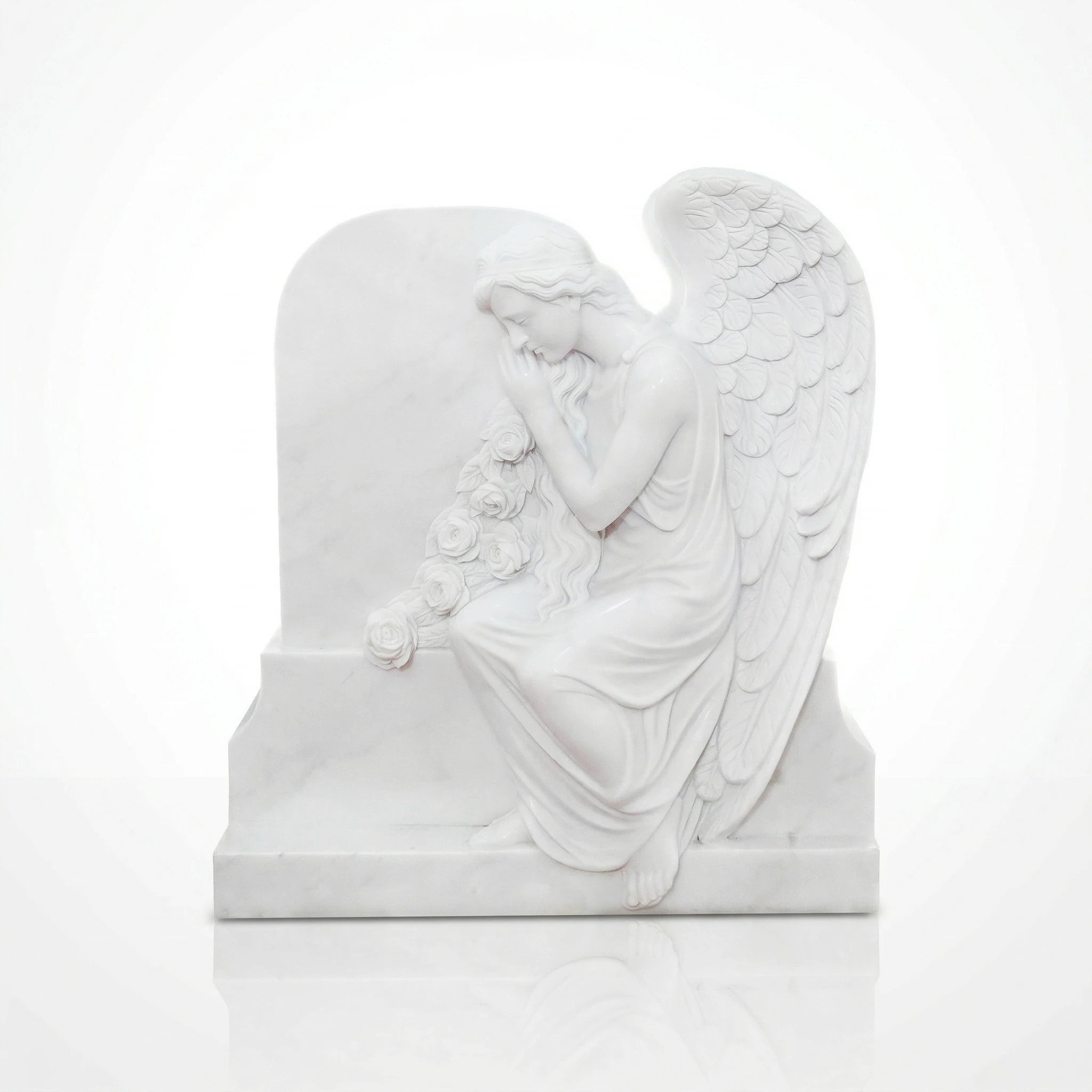 Vela-Natural-Marble-Praying-Angel-Sculpture-Garden-Memorial-VSMS-812-04