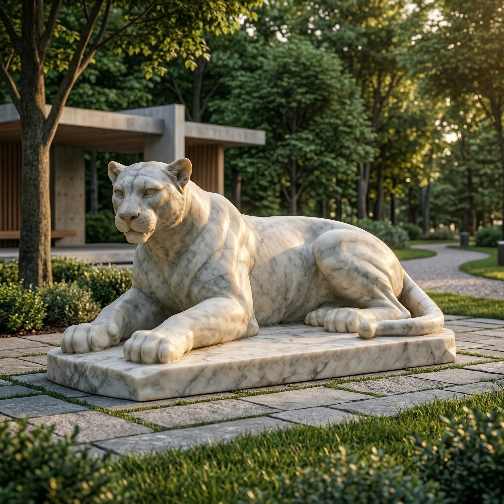Vela-Natural-Marble-Reclining-Big-Cat-Sculpture-Garden-Plinth-VSMS-3775-01