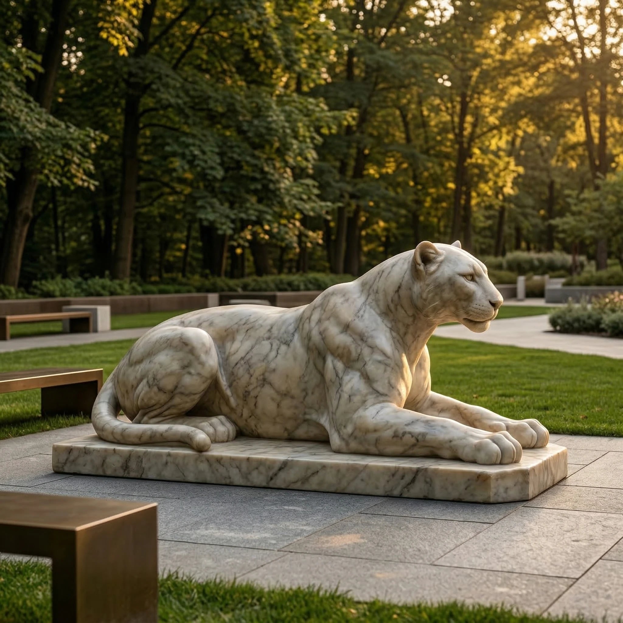 Vela-Natural-Marble-Reclining-Big-Cat-Sculpture-Garden-Plinth-VSMS-3775-02