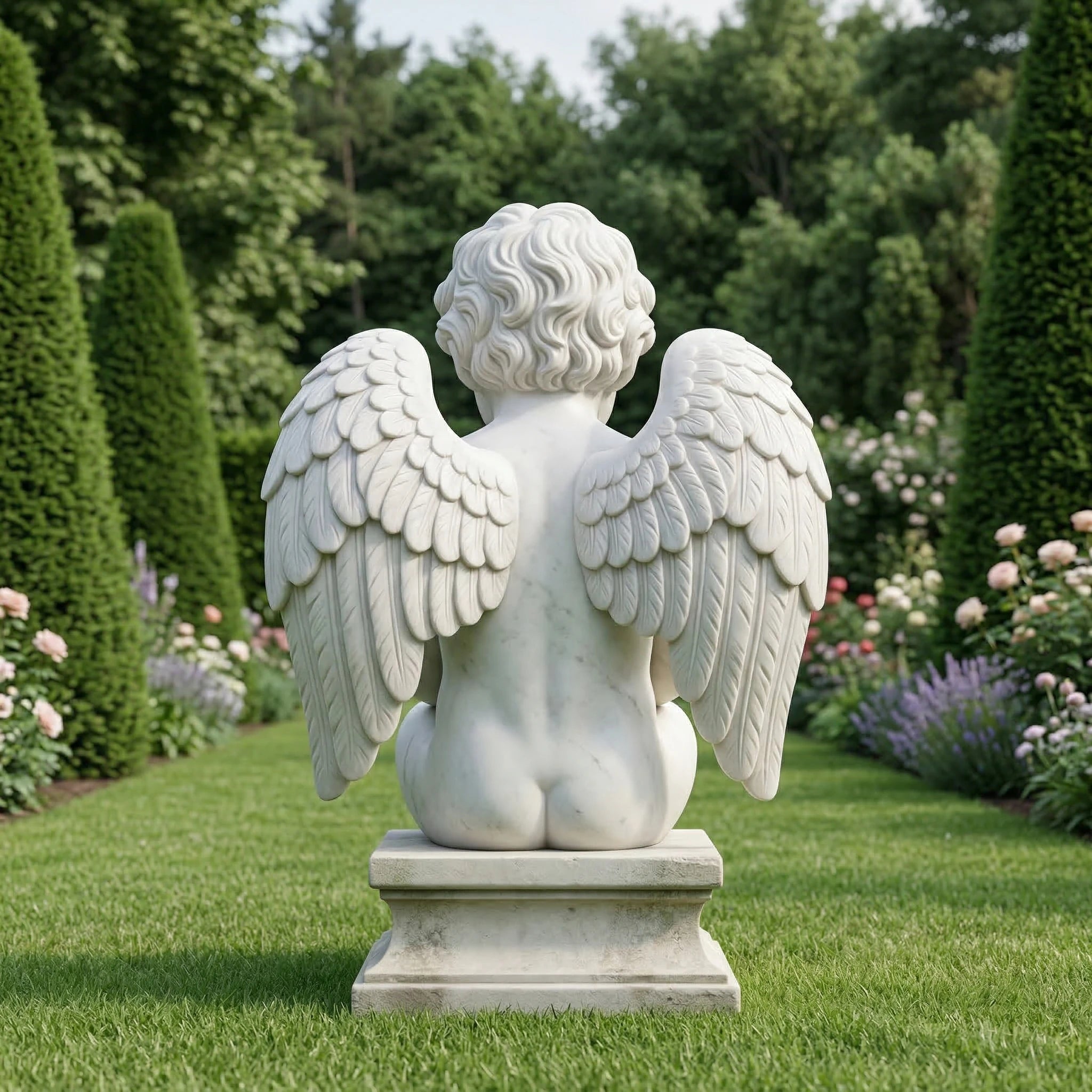 Vela-Natural-Marble-Resting-Cherub-Sculpture-Garden-Pedestal-VSMS-4812-02
