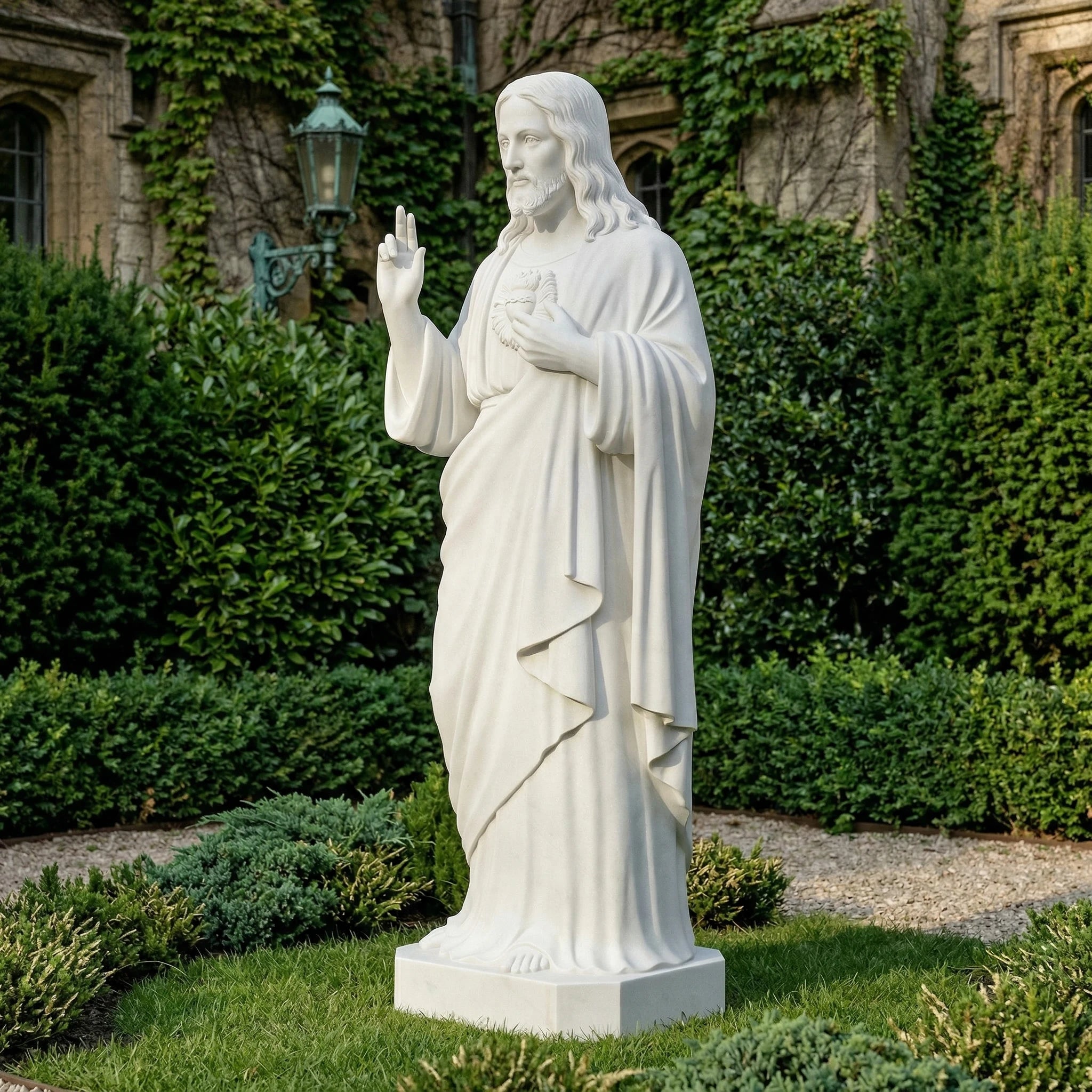 Vela-Natural-Marble-Sacred-Heart-of-Jesus-Sculpture-Garden-Presence-VSMS-935-05
