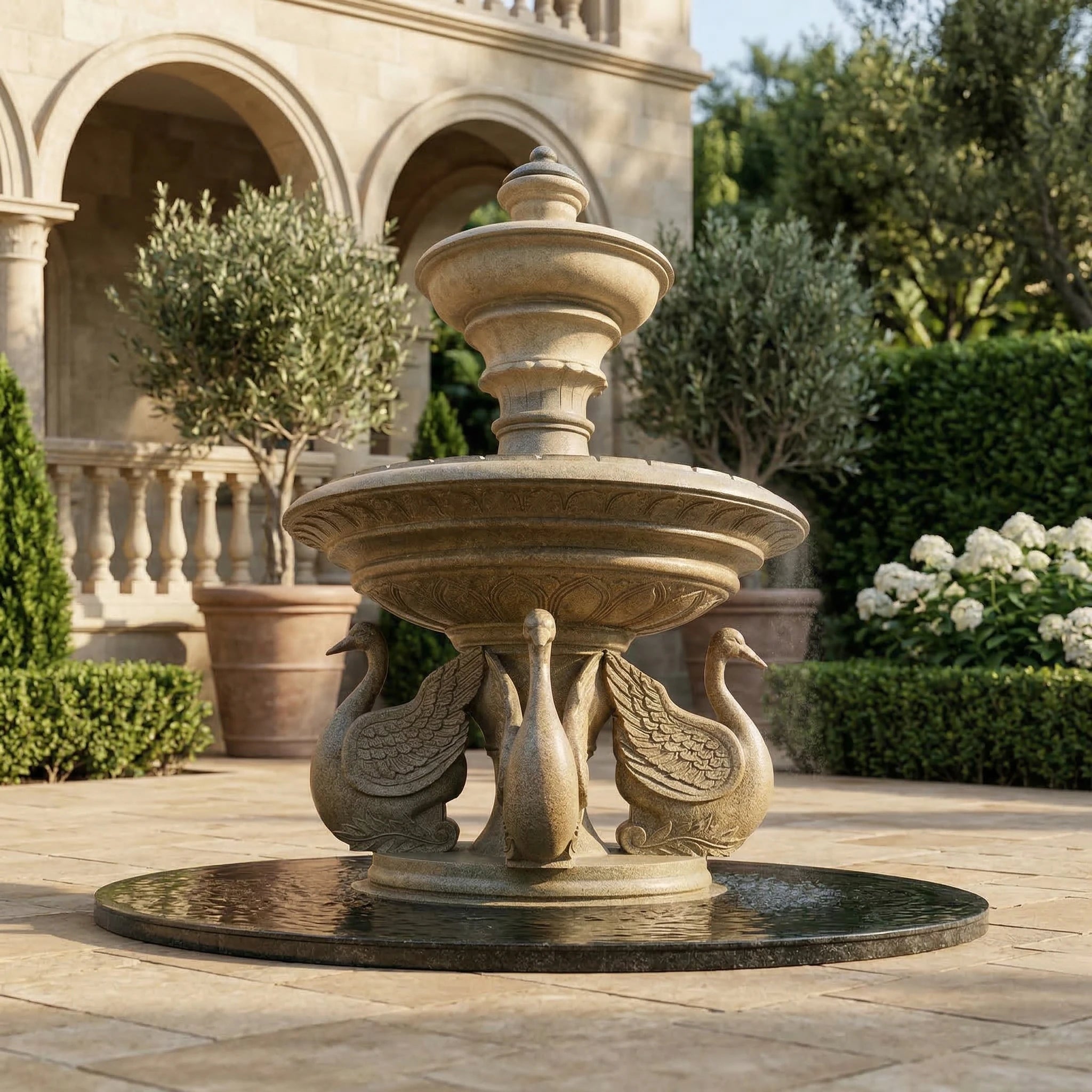 Vela-Natural-Marble-Swan-Fountain-Sculpture-Garden-Centerpiece-VSMS-3476-02