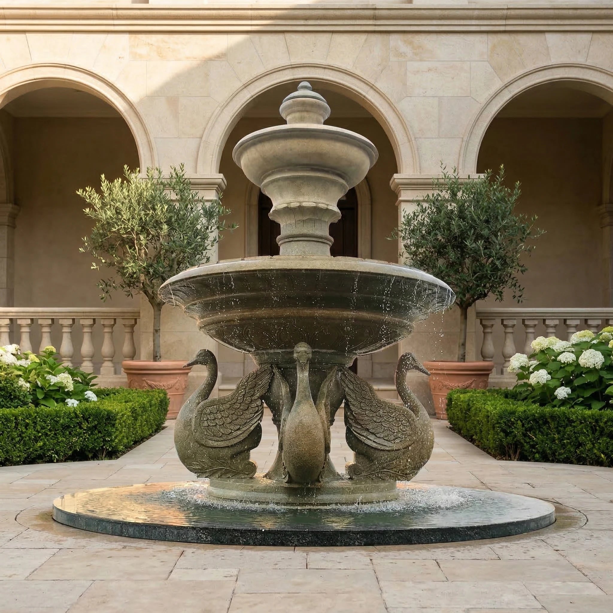 Vela-Natural-Marble-Swan-Fountain-Sculpture-Garden-Centerpiece-VSMS-3476-03