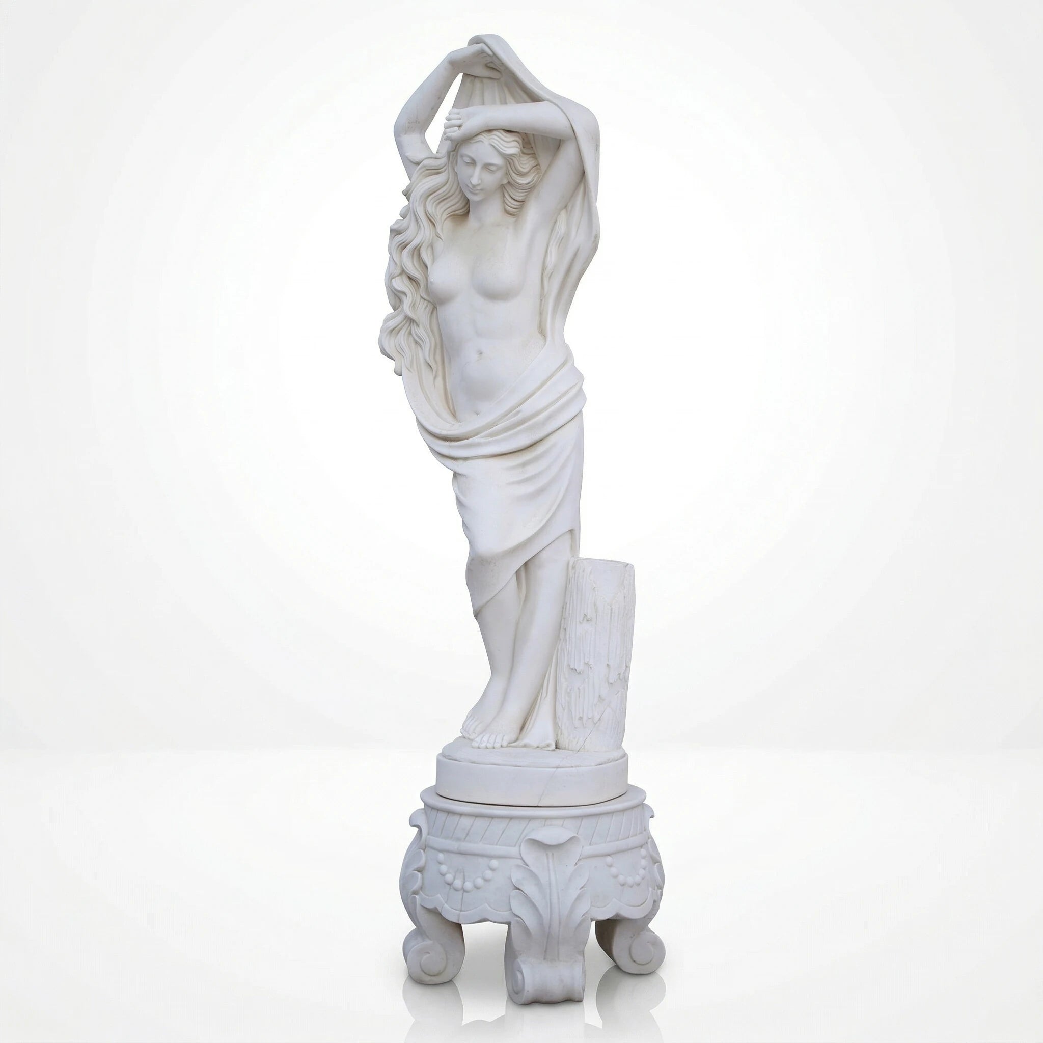 Vela-Natural-Marble-Veiled-Female-Figure-Sculpture-Ornate-Pedestal-VSMS-7314-04