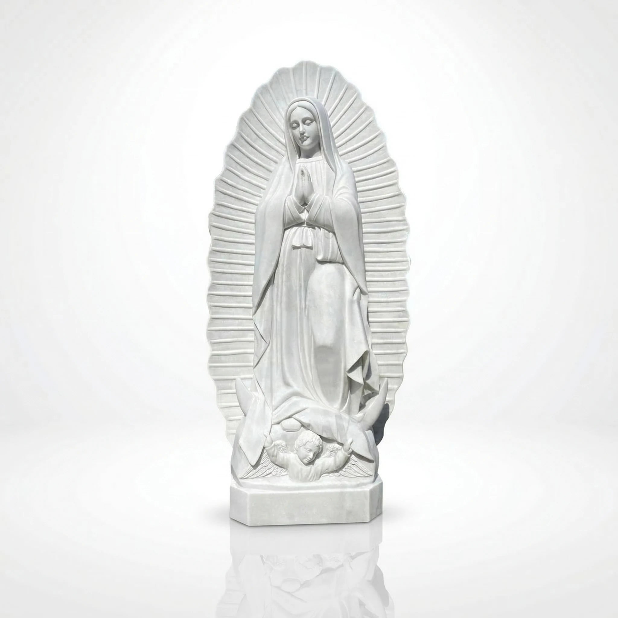 Vela-Natural-Marble-Virgin-Mary-Prayer-Sculpture-Radiant-Mandorla-VSMS-4103-05