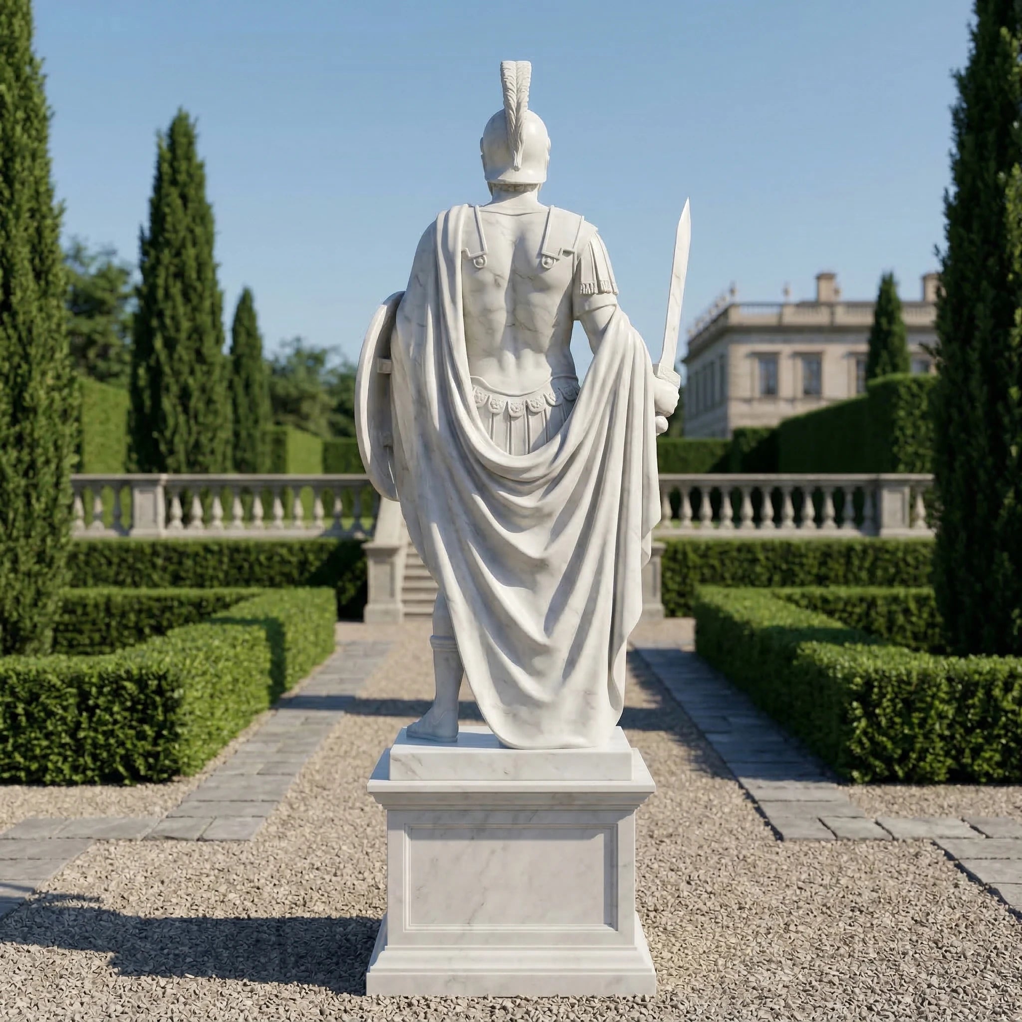 Vela-Natural-Marble-Warrior-Guardian-Sculpture-Pedestal-Standing-VSMS-3471-02