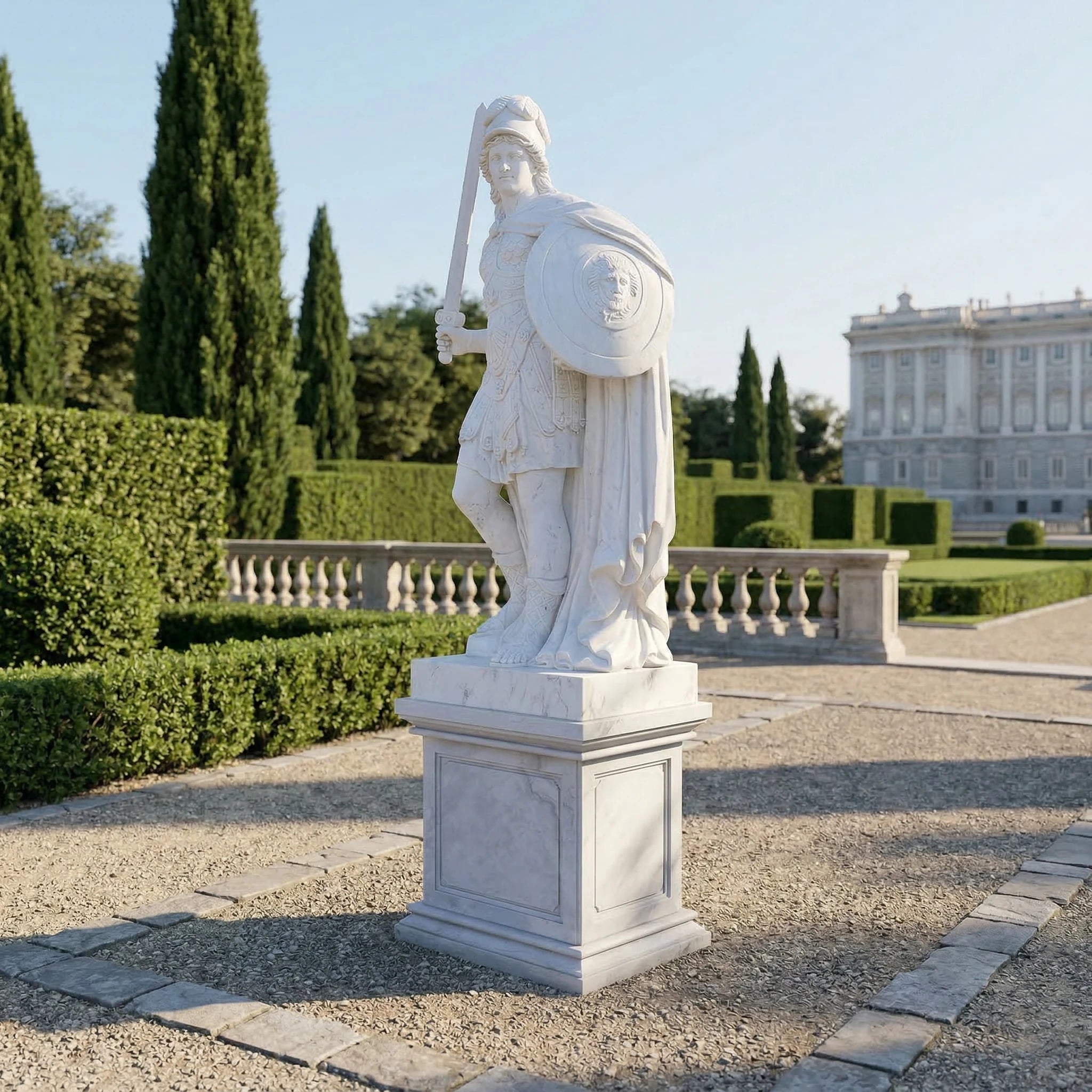 Vela-Natural-Marble-Warrior-Guardian-Sculpture-Pedestal-Standing-VSMS-3471-03