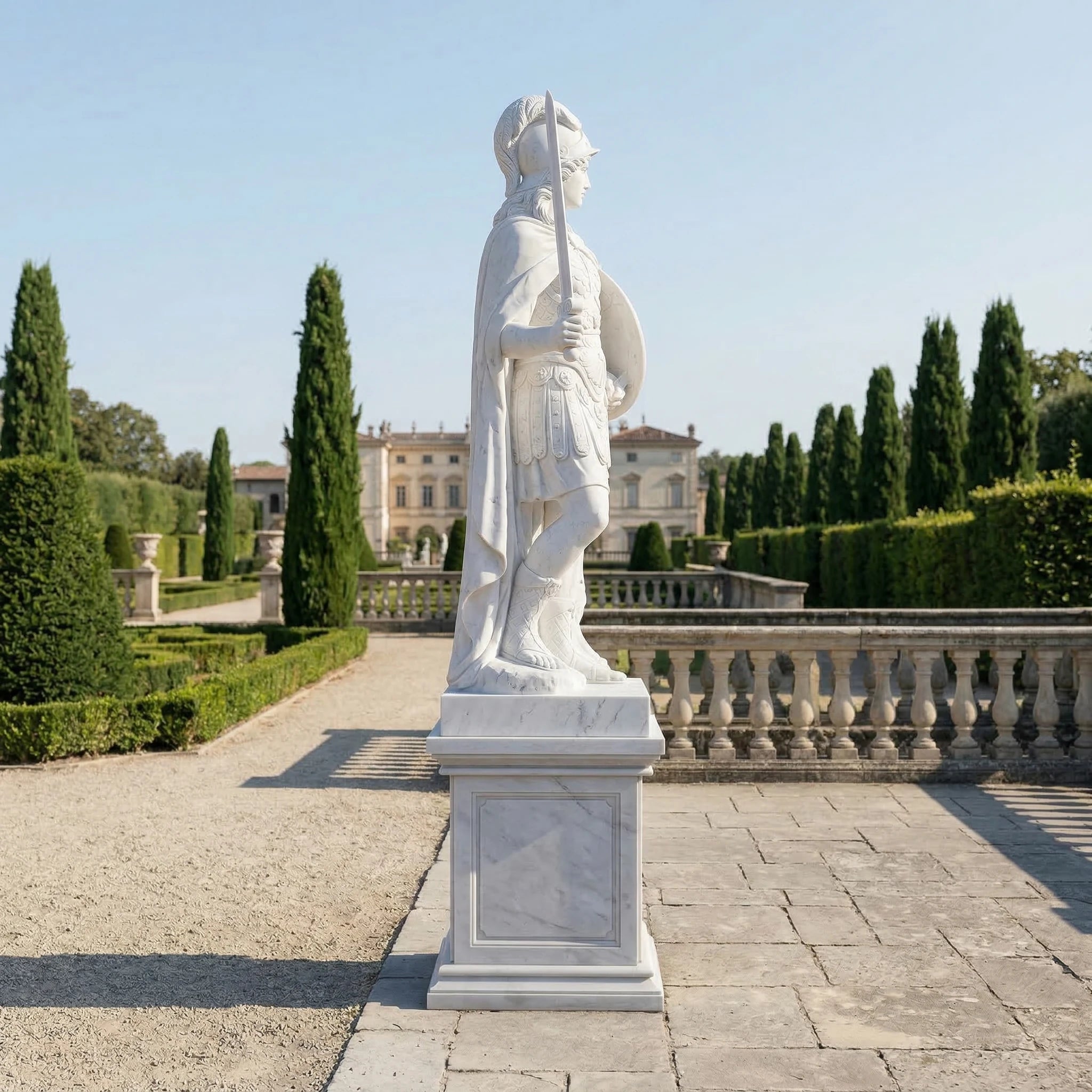 Vela-Natural-Marble-Warrior-Guardian-Sculpture-Pedestal-Standing-VSMS-3471-04