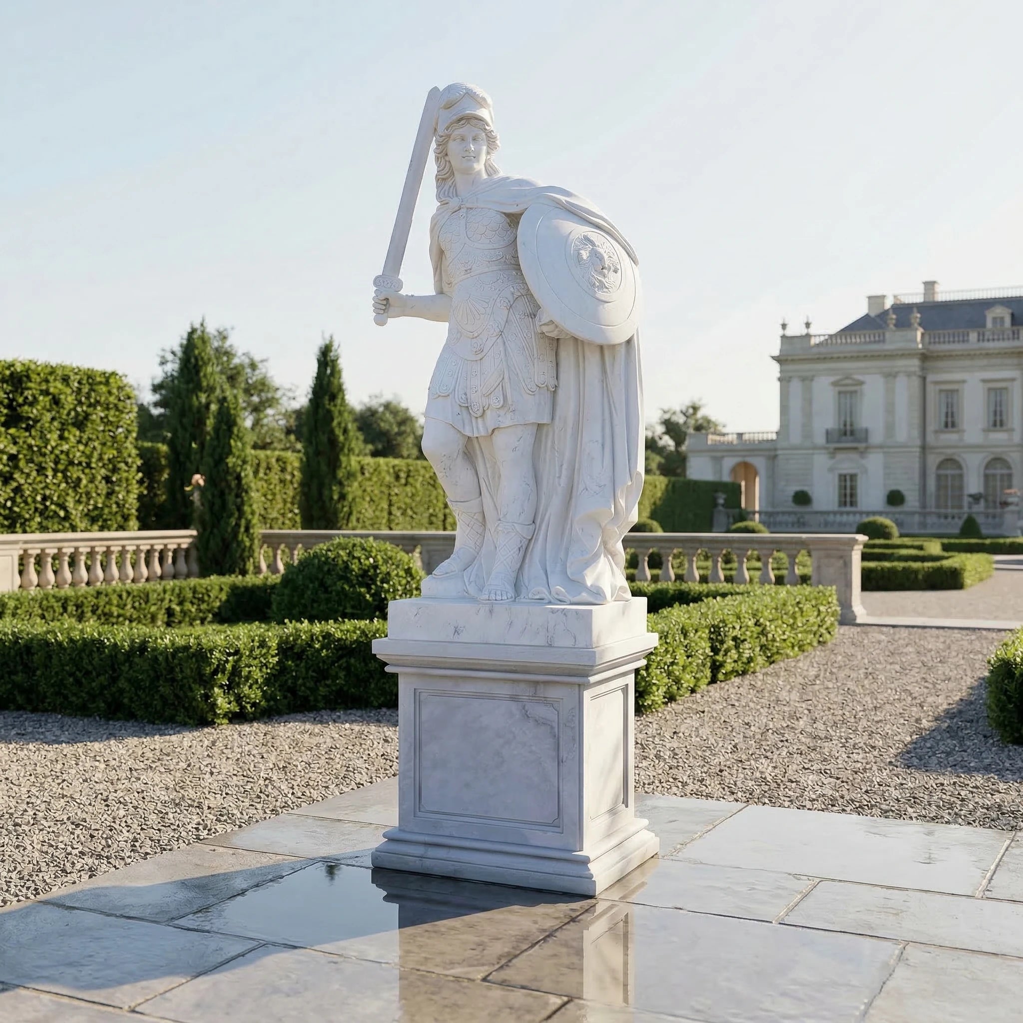 Vela-Natural-Marble-Warrior-Guardian-Sculpture-Pedestal-Standing-VSMS-3471-05