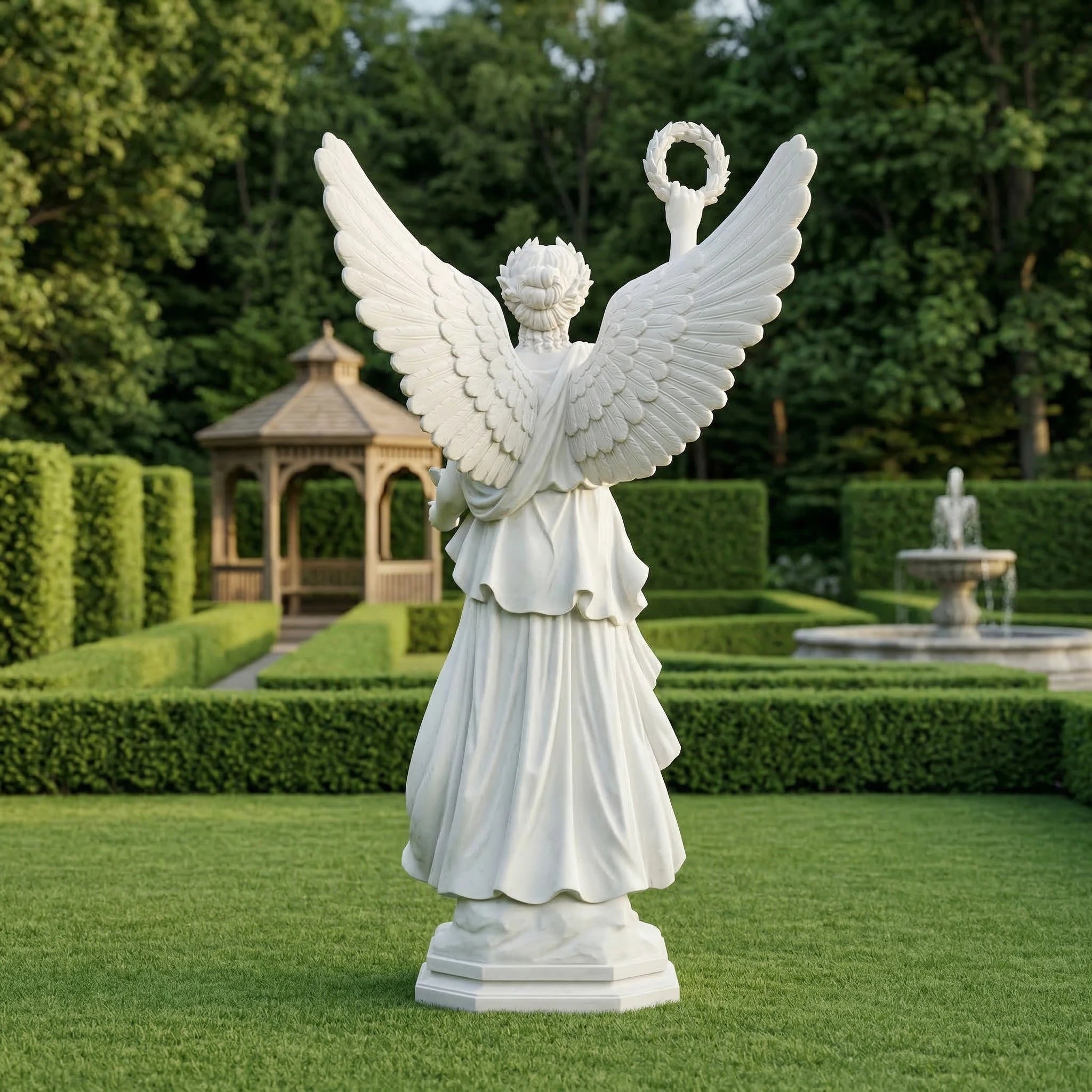 Vela-Natural-Marble-Winged-Female-Allegory-Sculpture-Garden-Pedestal-VSMS-3562-02