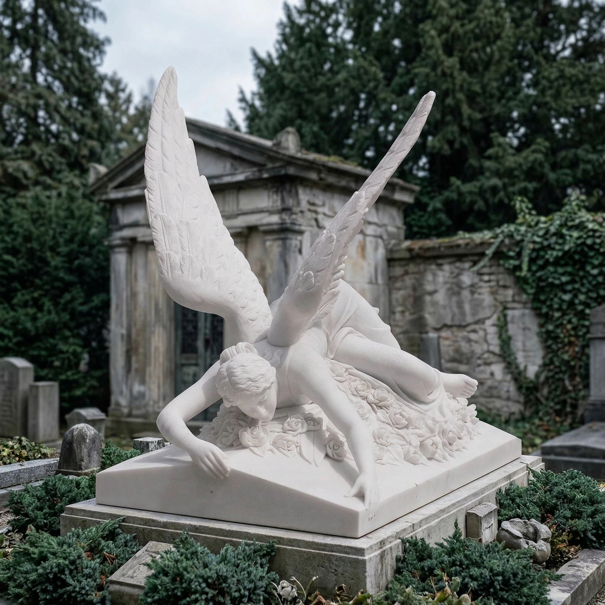 Vela-Natural-Marble-Winged-Figure-Sculpture-Reclining-Garden-Plinth-VSMS-6388-01