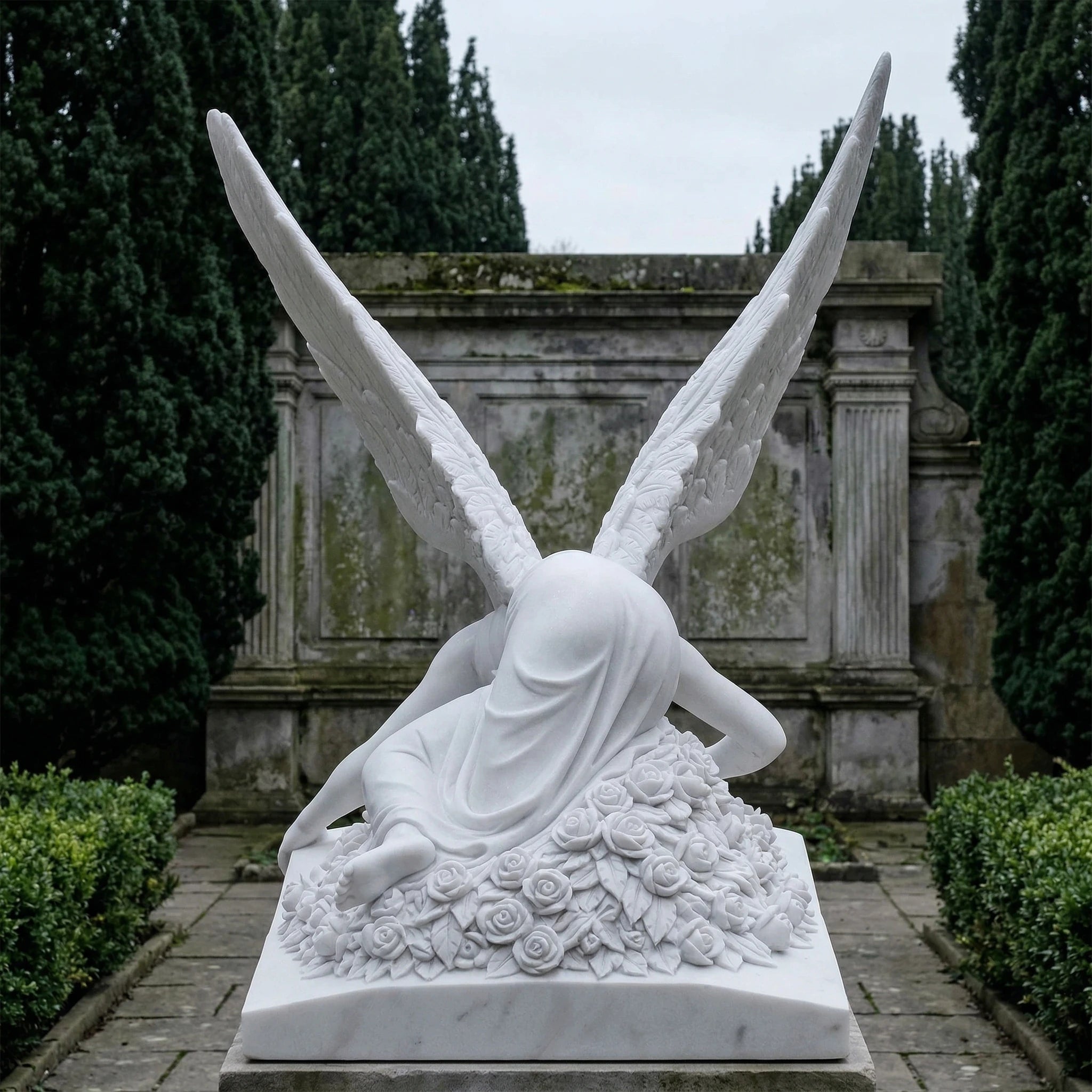 Vela-Natural-Marble-Winged-Figure-Sculpture-Reclining-Garden-Plinth-VSMS-6388-02