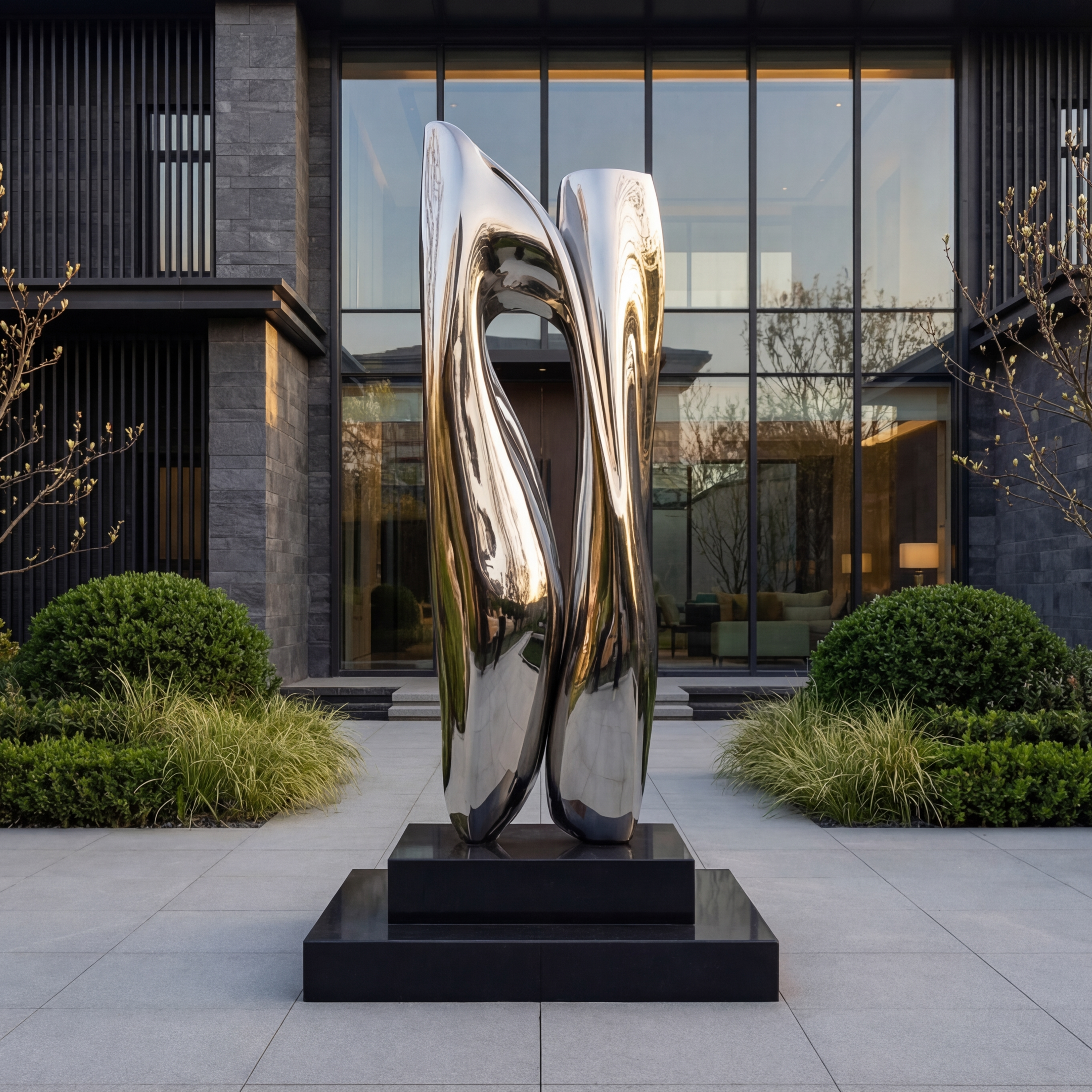 Vela Stainless Steel Abstract Architectural-Geometric Sculpture Tabletop Display VSSS-6643
