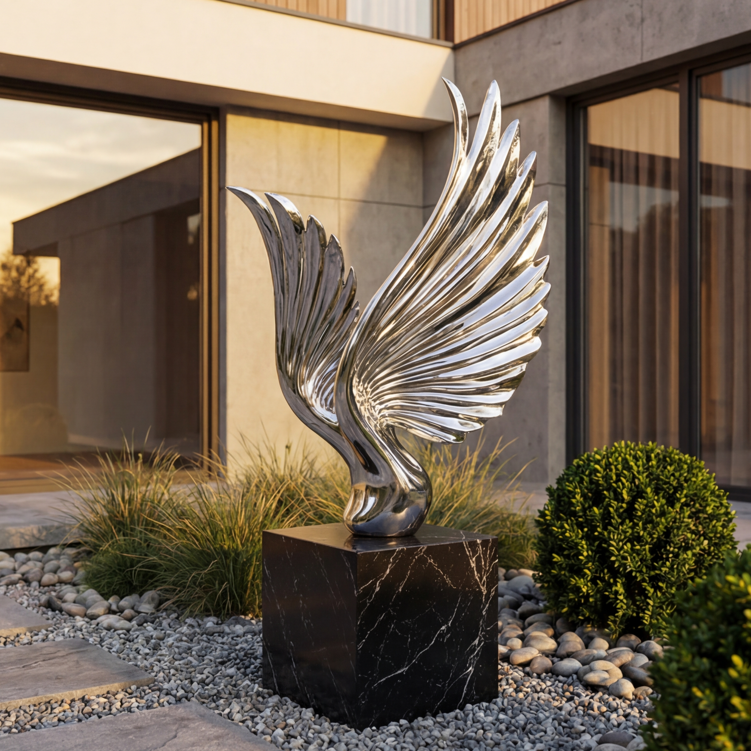 Vela-Stainless-Steel-Abstract-Avian-Sculpture-Garden-Pedestal-VSSSSS-2764-02