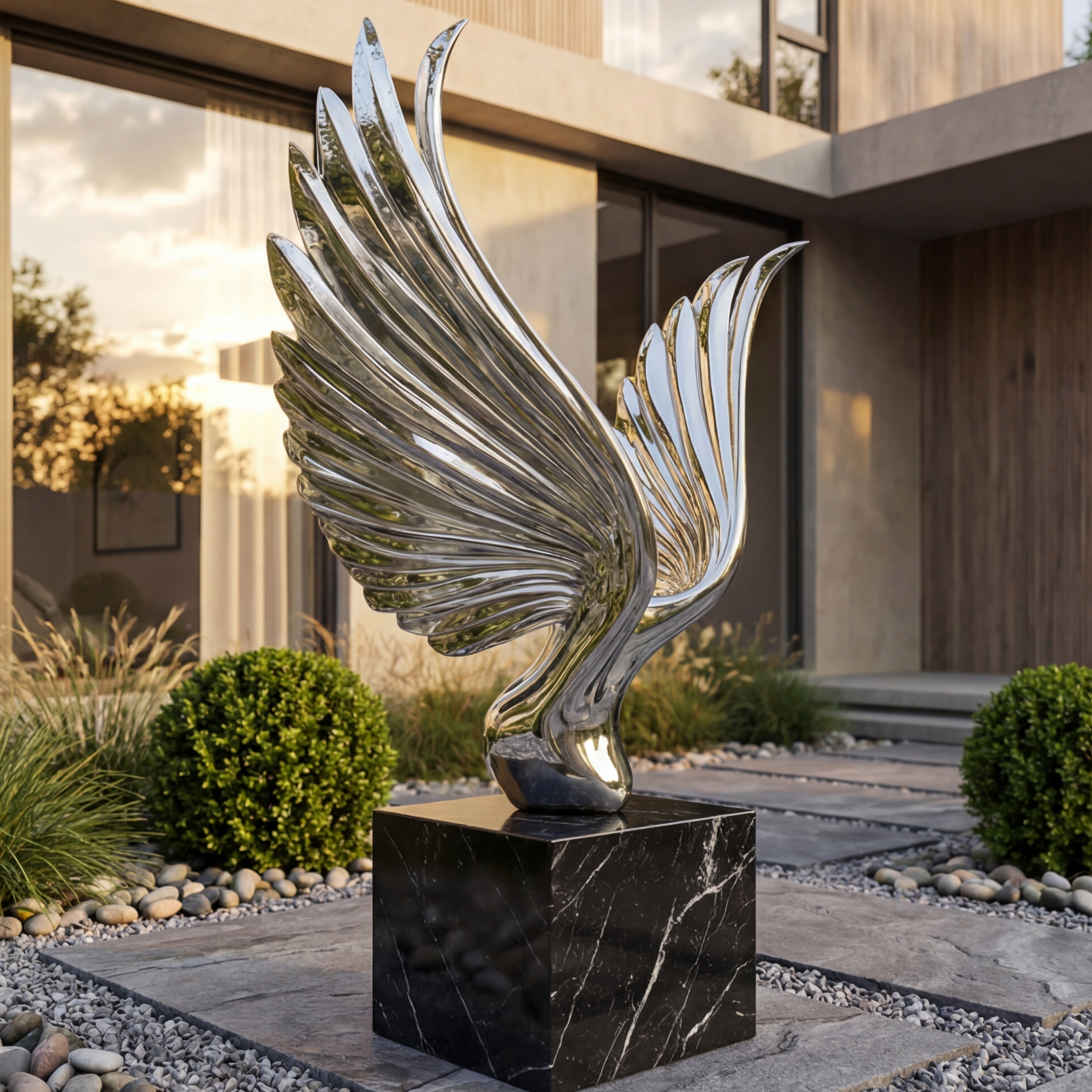 Vela-Stainless-Steel-Abstract-Avian-Sculpture-Garden-Pedestal-VSSSSS-2764-04
