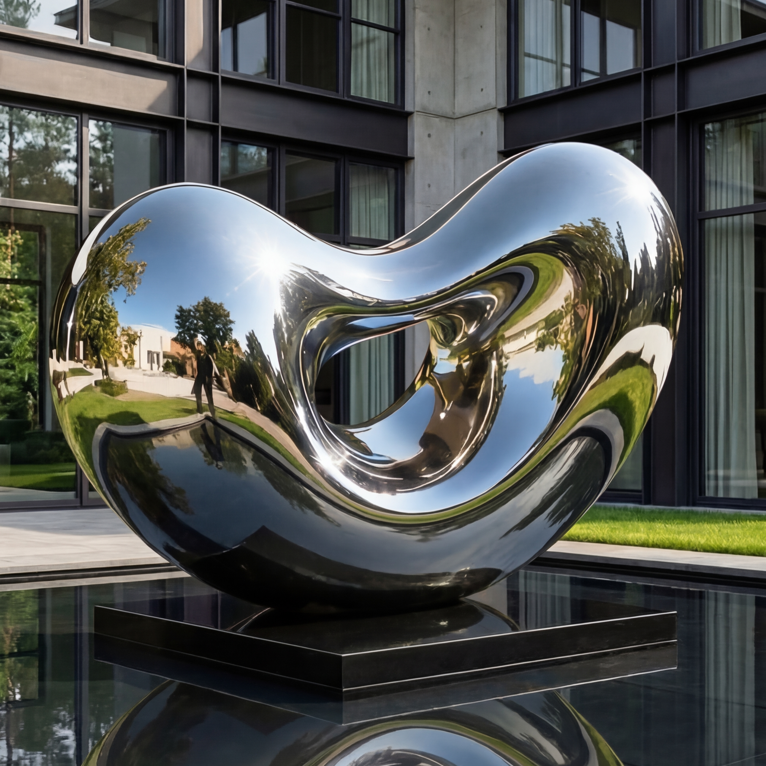 Vela Stainless Steel Abstract Biomorphic Sculpture Entrance & Driveway VSSSS-4916