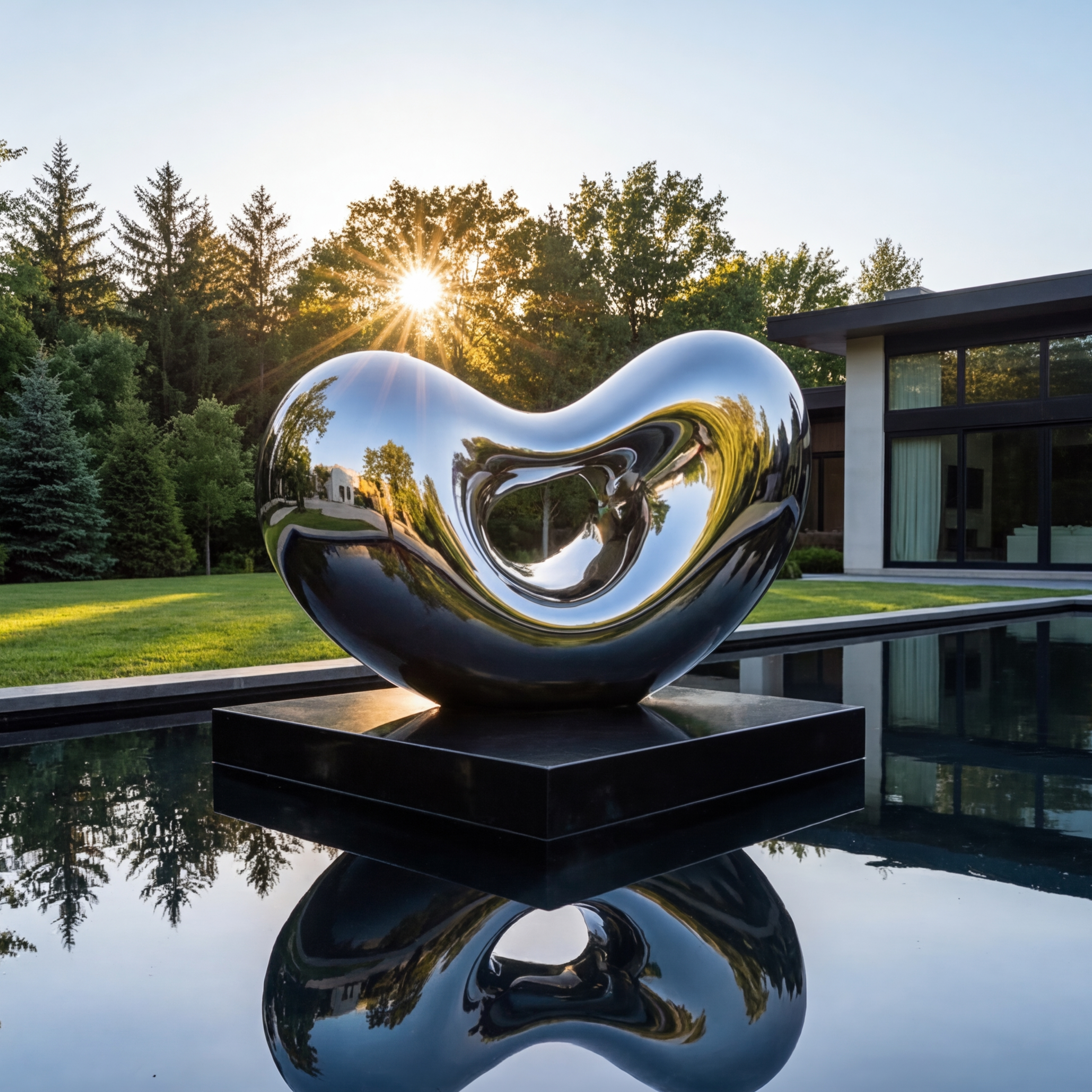 Vela Stainless Steel Abstract Biomorphic Sculpture Entrance & Driveway VSSSS-4916