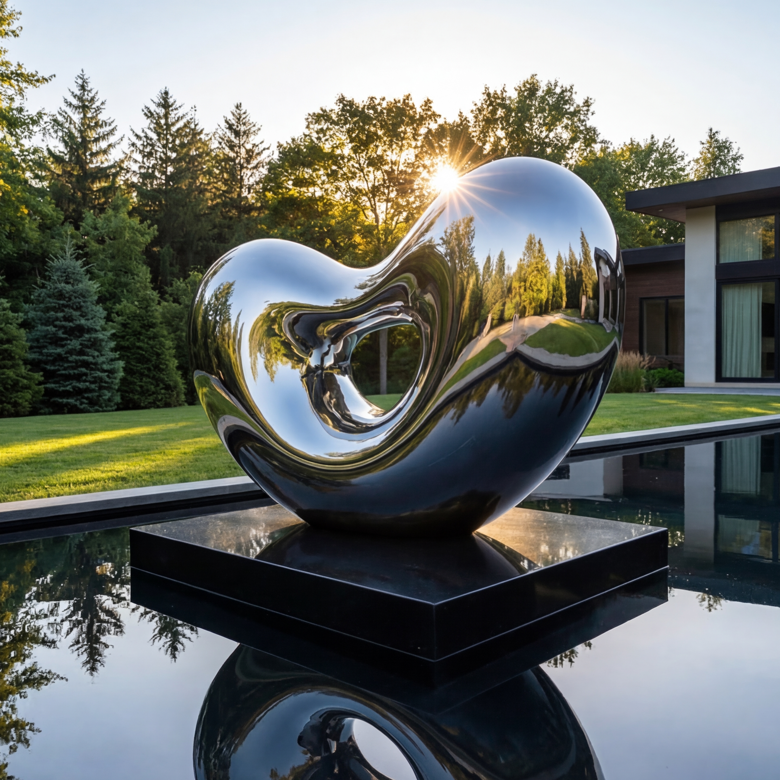 Vela Stainless Steel Abstract Biomorphic Sculpture Entrance & Driveway VSSSS-4916