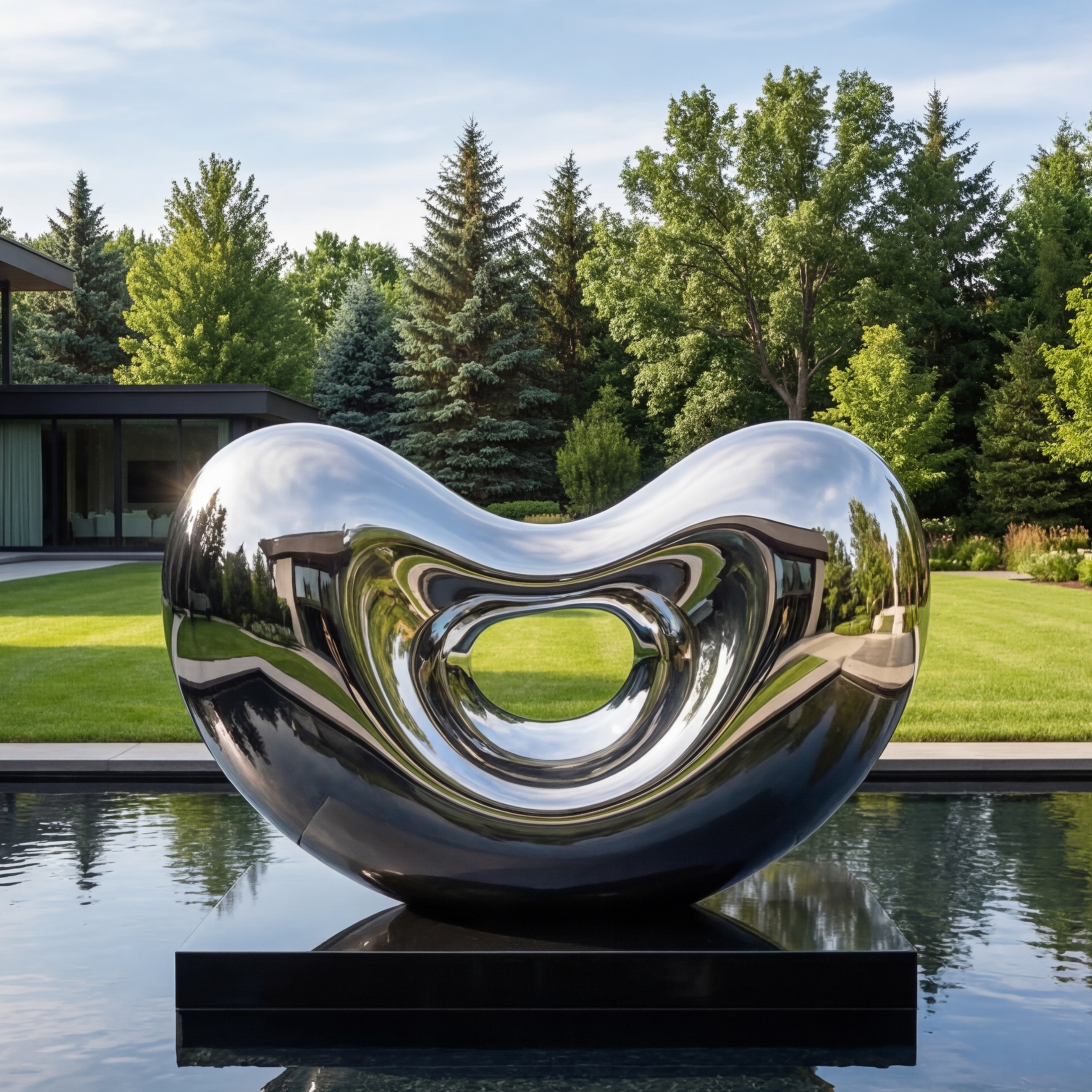 Vela Stainless Steel Abstract Biomorphic Sculpture Entrance & Driveway VSSSS-4916