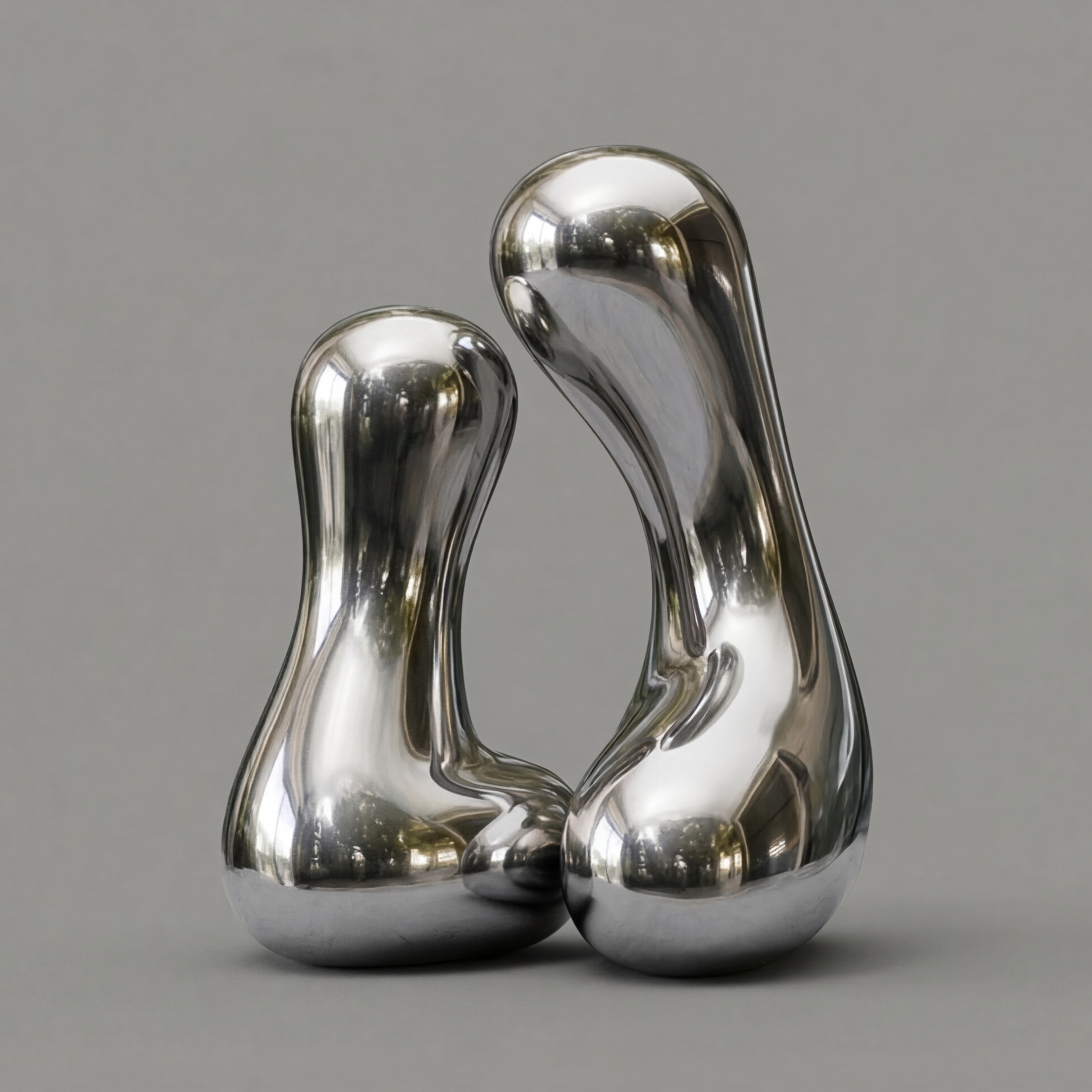 Vela Stainless Steel Abstract Biomorphic Sculpture Luminous Tabletop Dialogue VSSSS-2765
