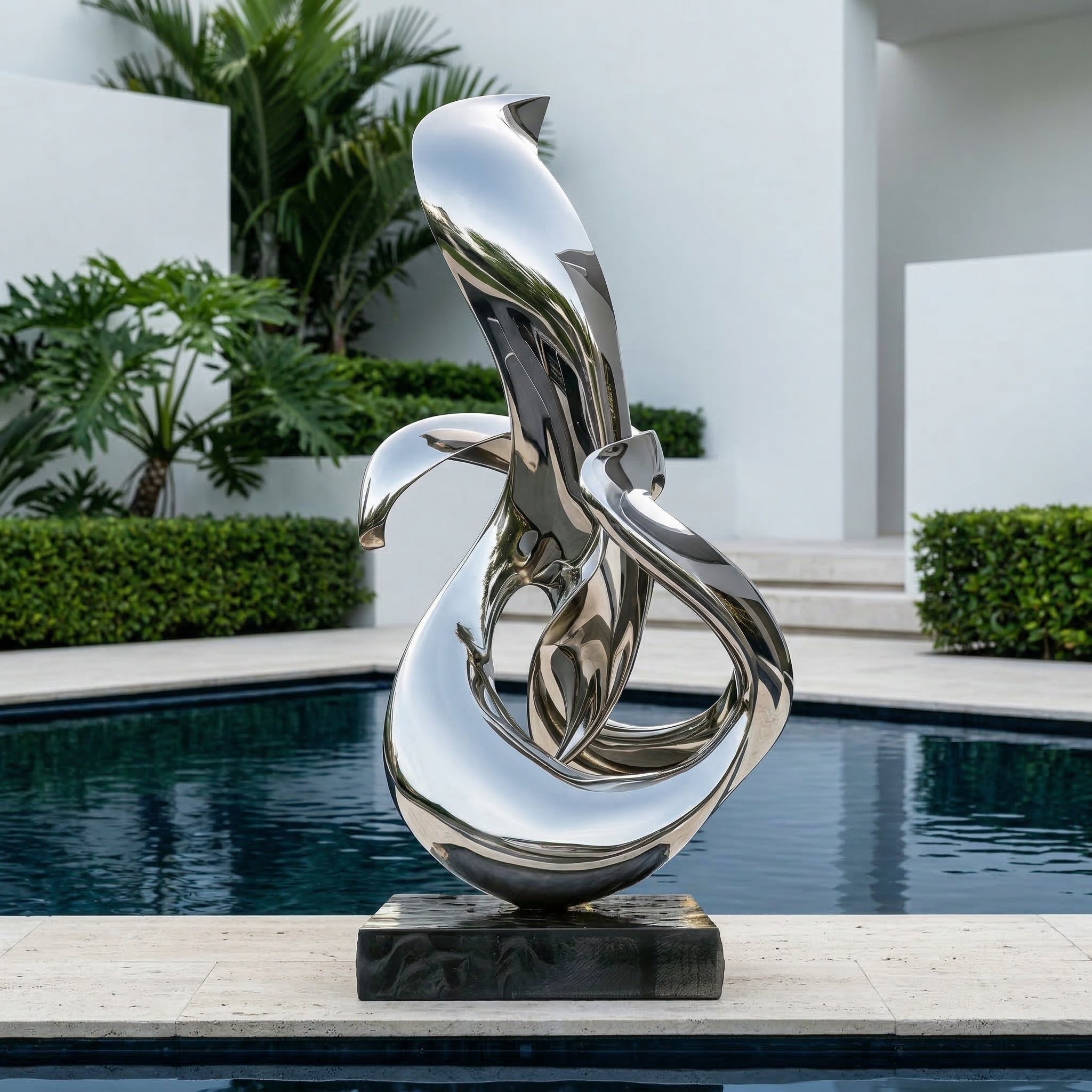 Vela-Stainless-Steel-Abstract-Biomorphic-Sculpture-Poolside-Reflection-VSSSS-8157-01