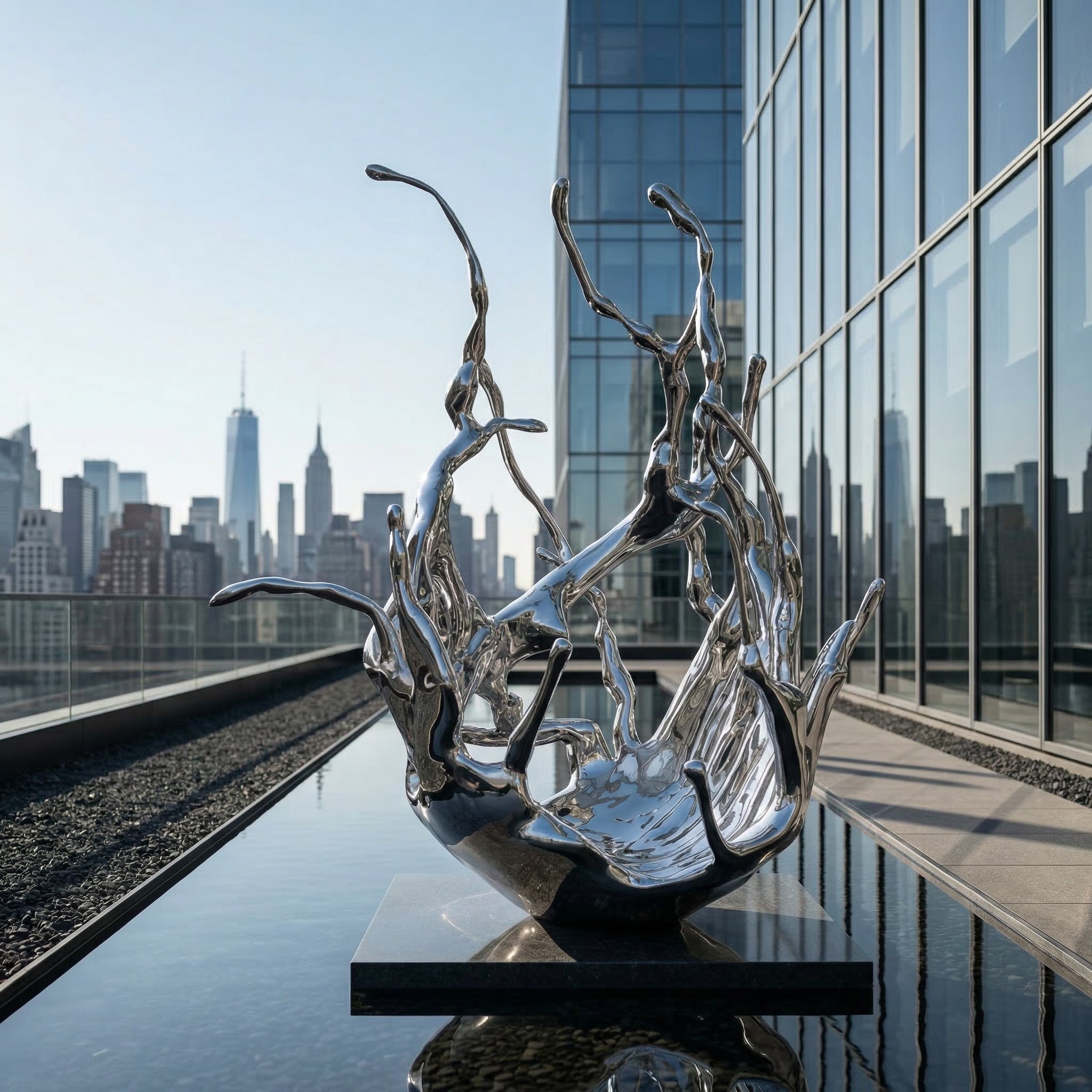 Vela-Stainless-Steel-Abstract-Currents-Sculpture-Poolside-Reflecting-Plinth-VSSSS-615-01