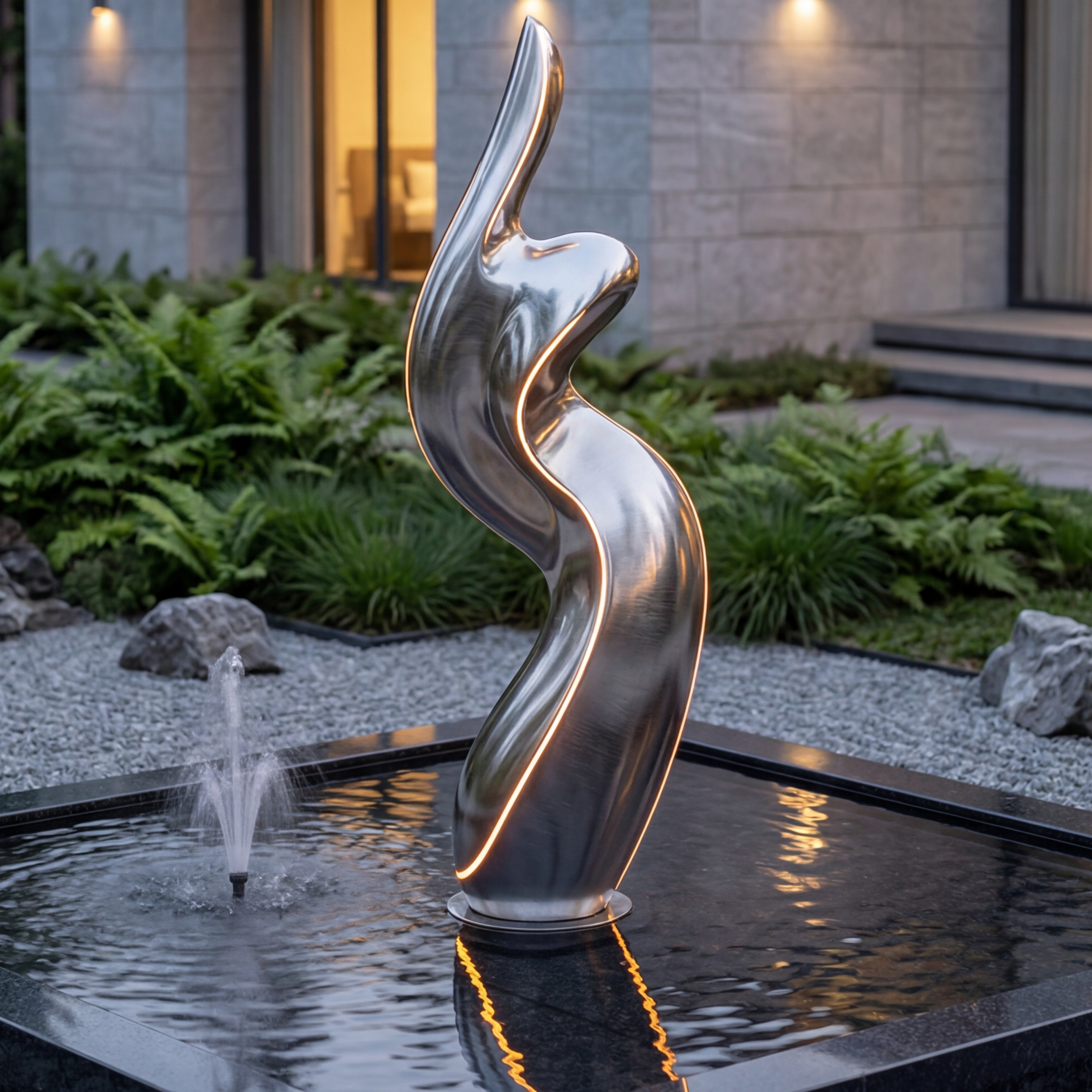 Vela Stainless Steel Abstract Figurative Sculpture In Motion VSSSS-6614
