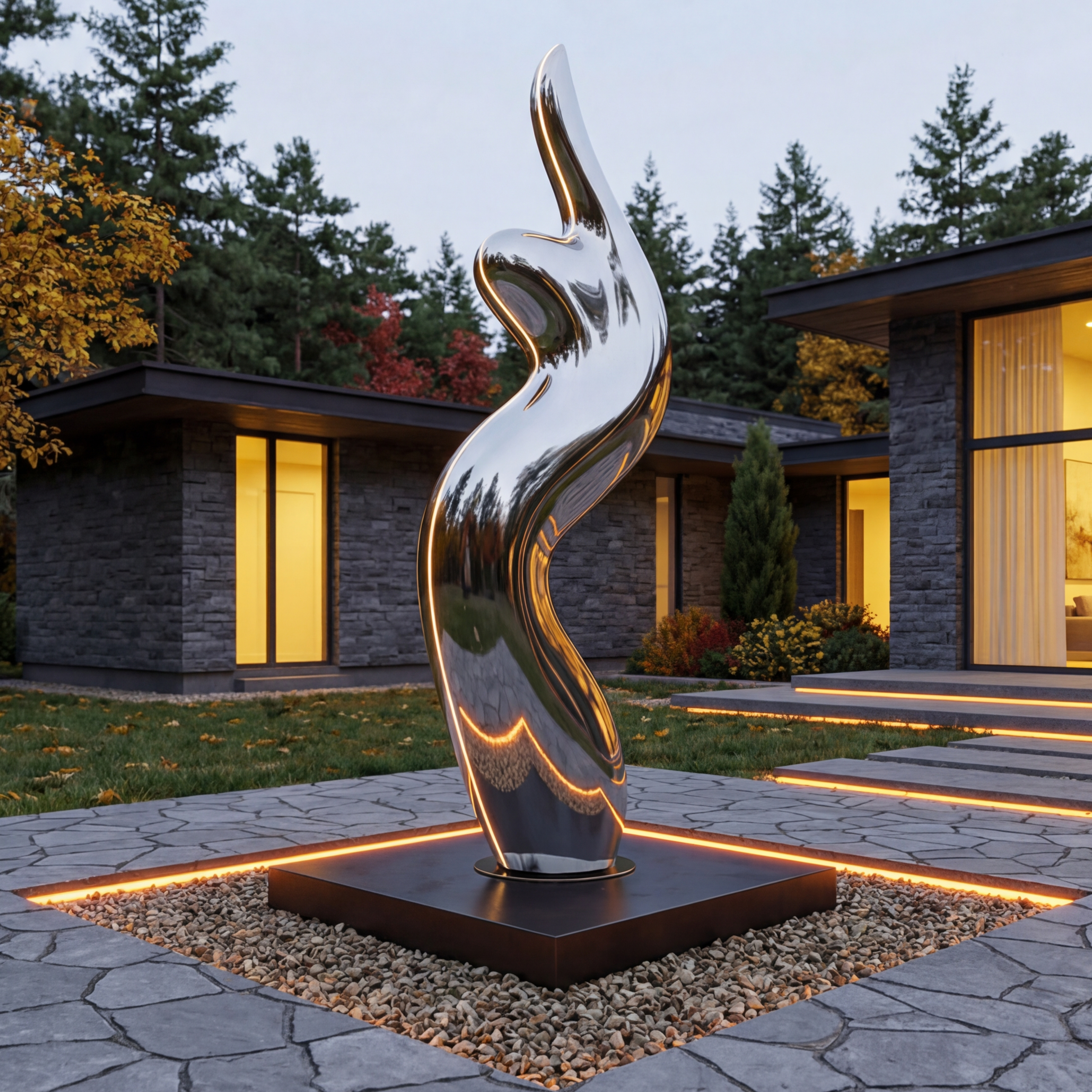 Vela Stainless Steel Abstract Figurative Sculpture In Motion VSSSS-6614