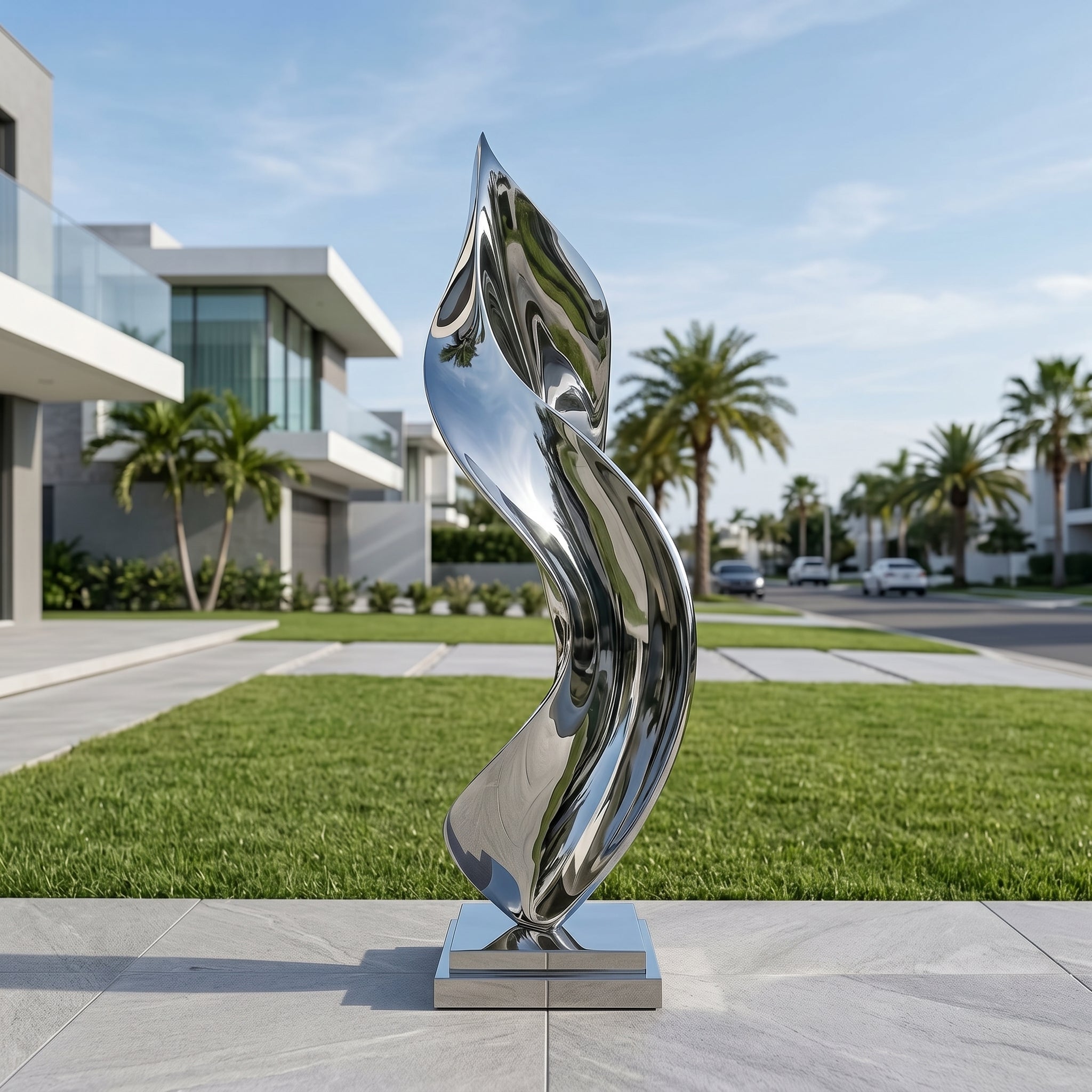 Vela-Stainless-Steel-Abstract-Flame-Sculpture-Entrance--Driveway-VSSSSS-7312-01
