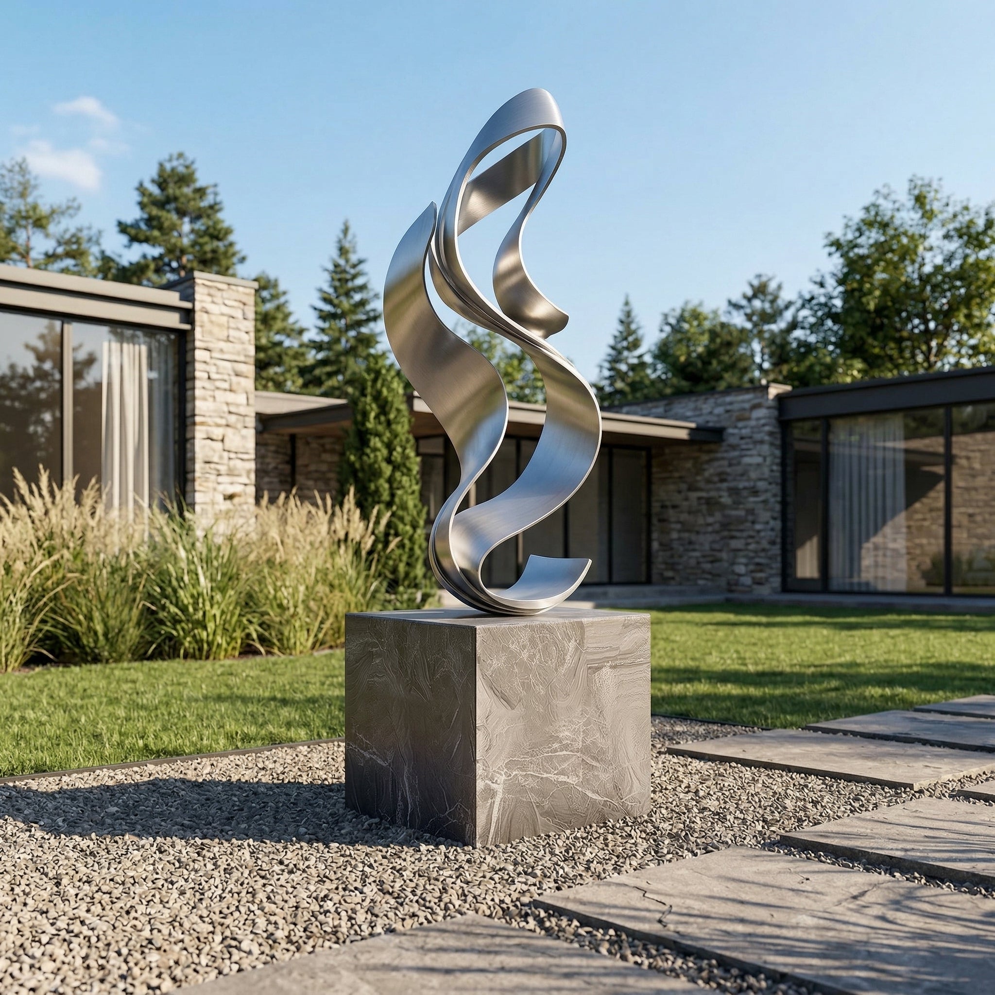 Vela-Stainless-Steel-Abstract-Geometric-Figurative-Sculpture-Ribbon-Form-Plinth-VSSSS-8046-02