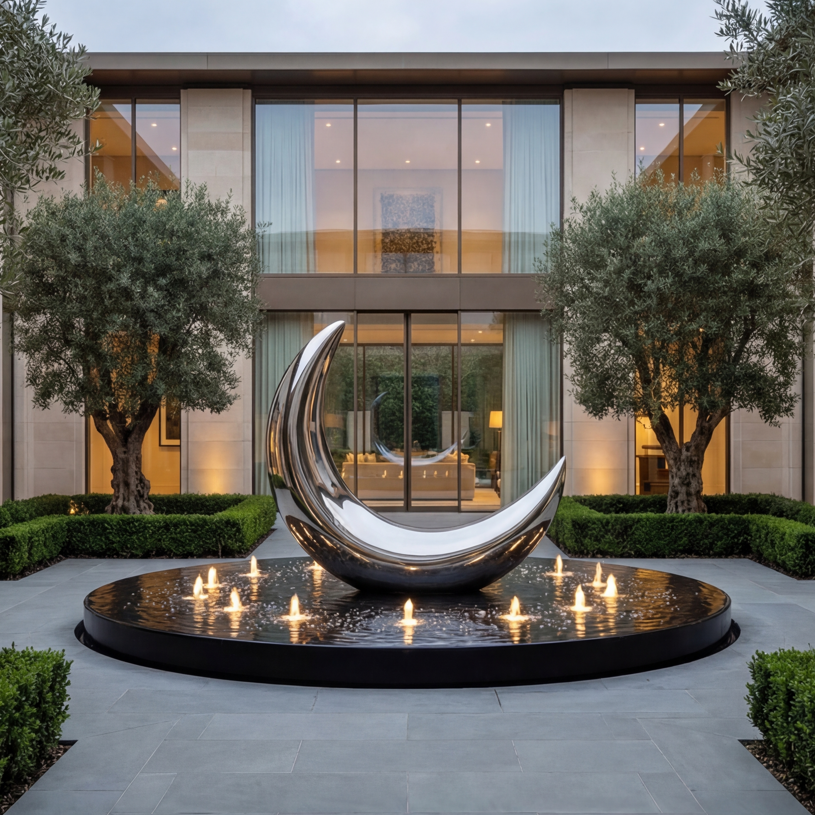 Vela Stainless Steel Abstract Orbit Sculpture Entrance & Driveway VSSSS-6715