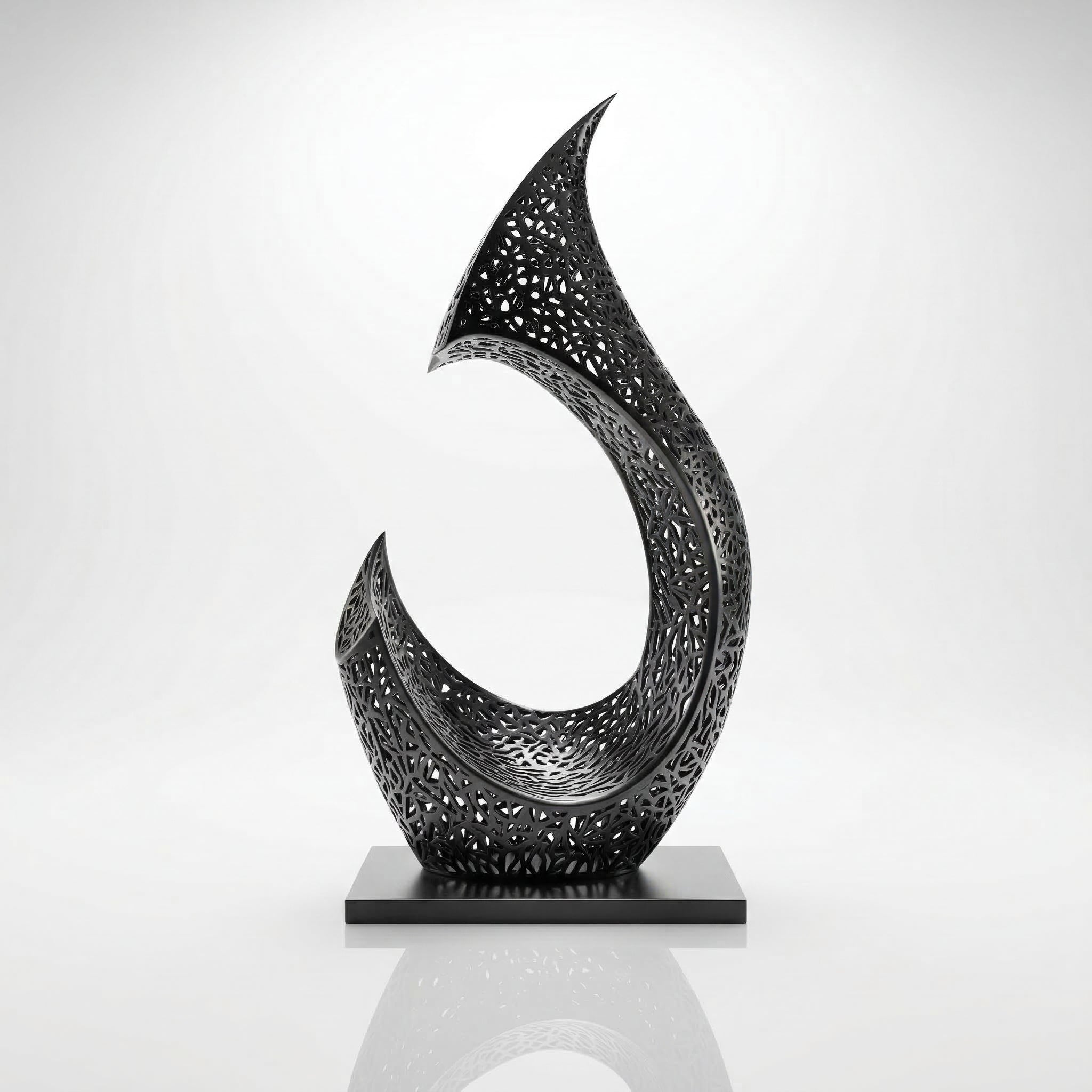 Vela Stainless Steel Abstract Sculpture Crescent Openwork VSSSS-4481
