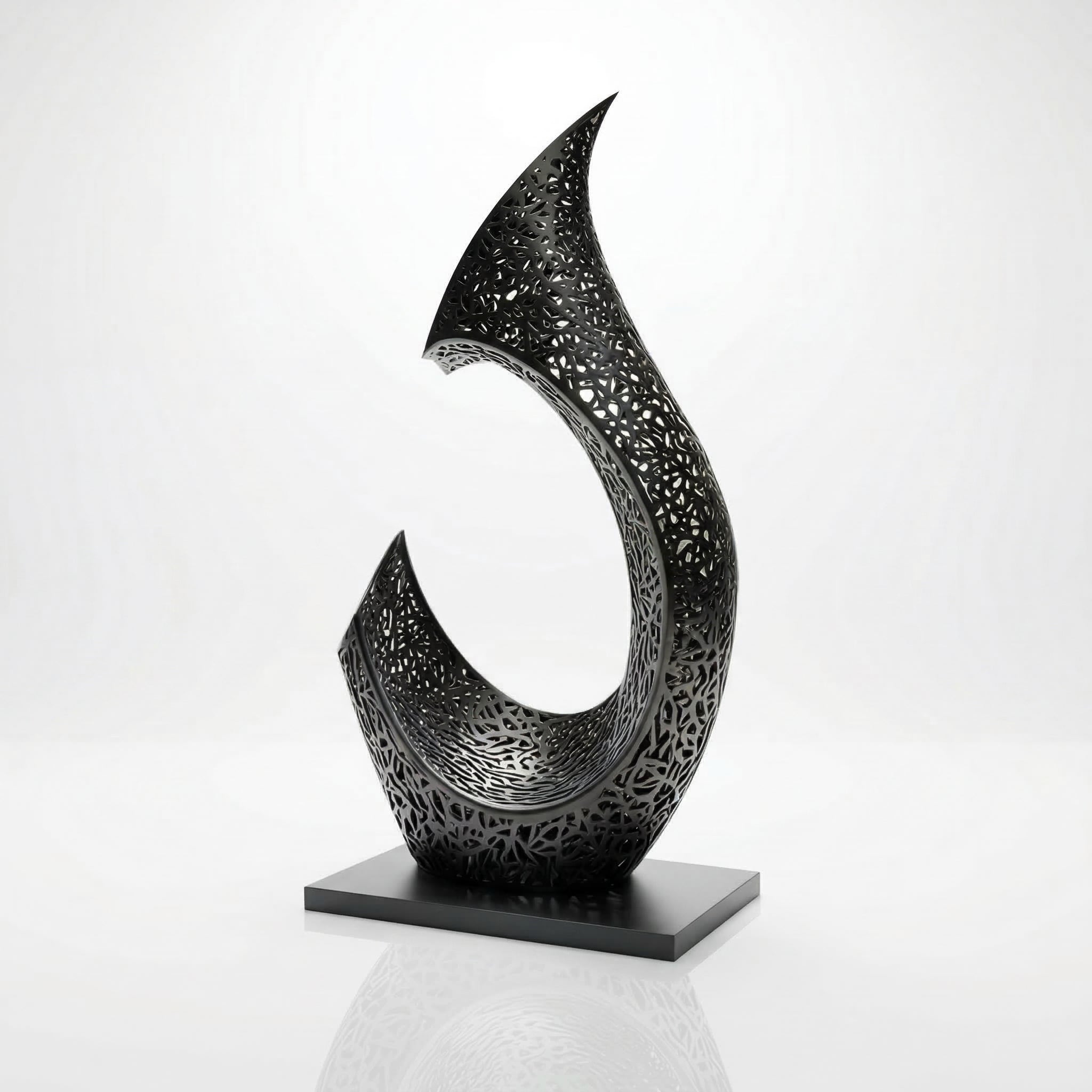 Vela Stainless Steel Abstract Sculpture Crescent Openwork VSSSS-4481