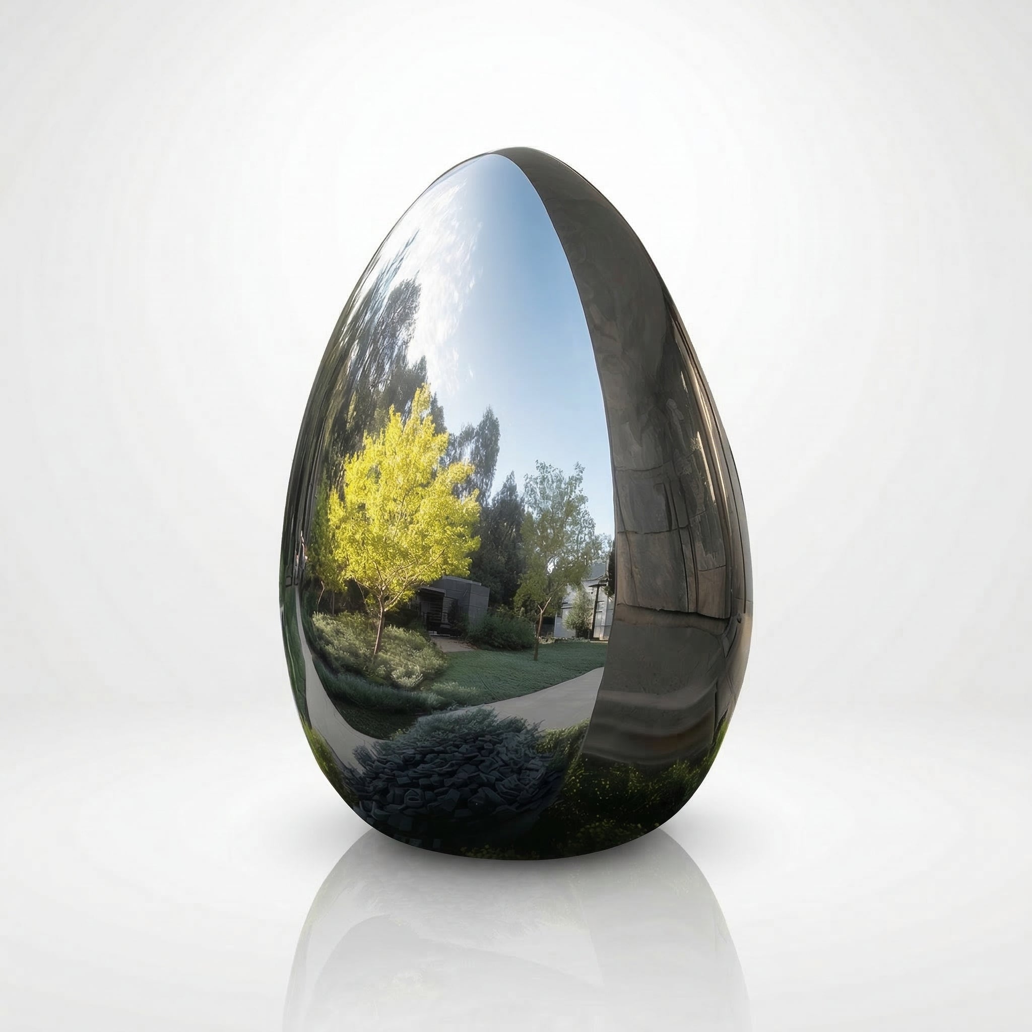 Vela Stainless Steel Abstract Sculpture Egg-Like Form Entrance Driveway VSSSS-7123