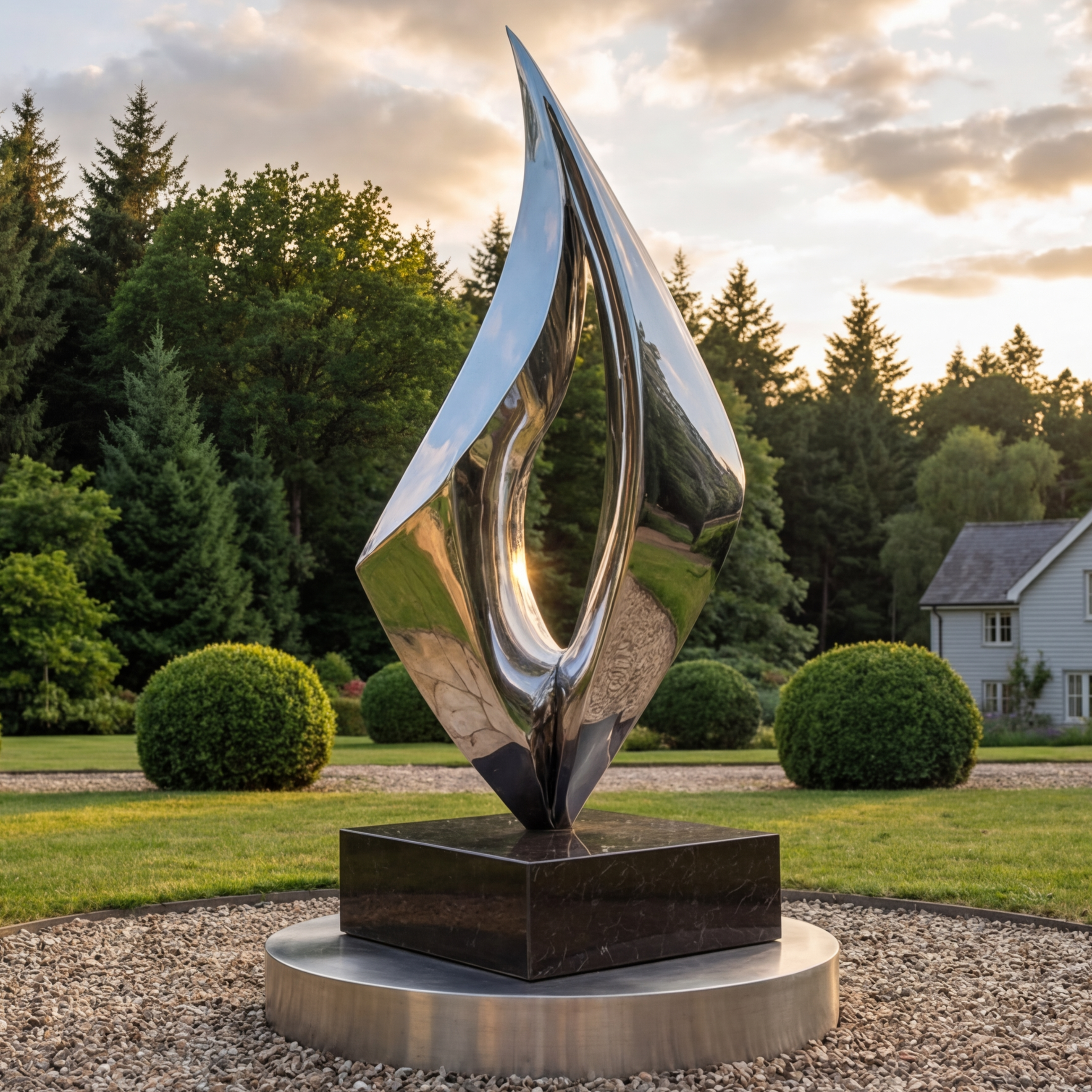 Vela Stainless Steel Abstract Sculpture Sweeping Vertical Form VSSSS-3198