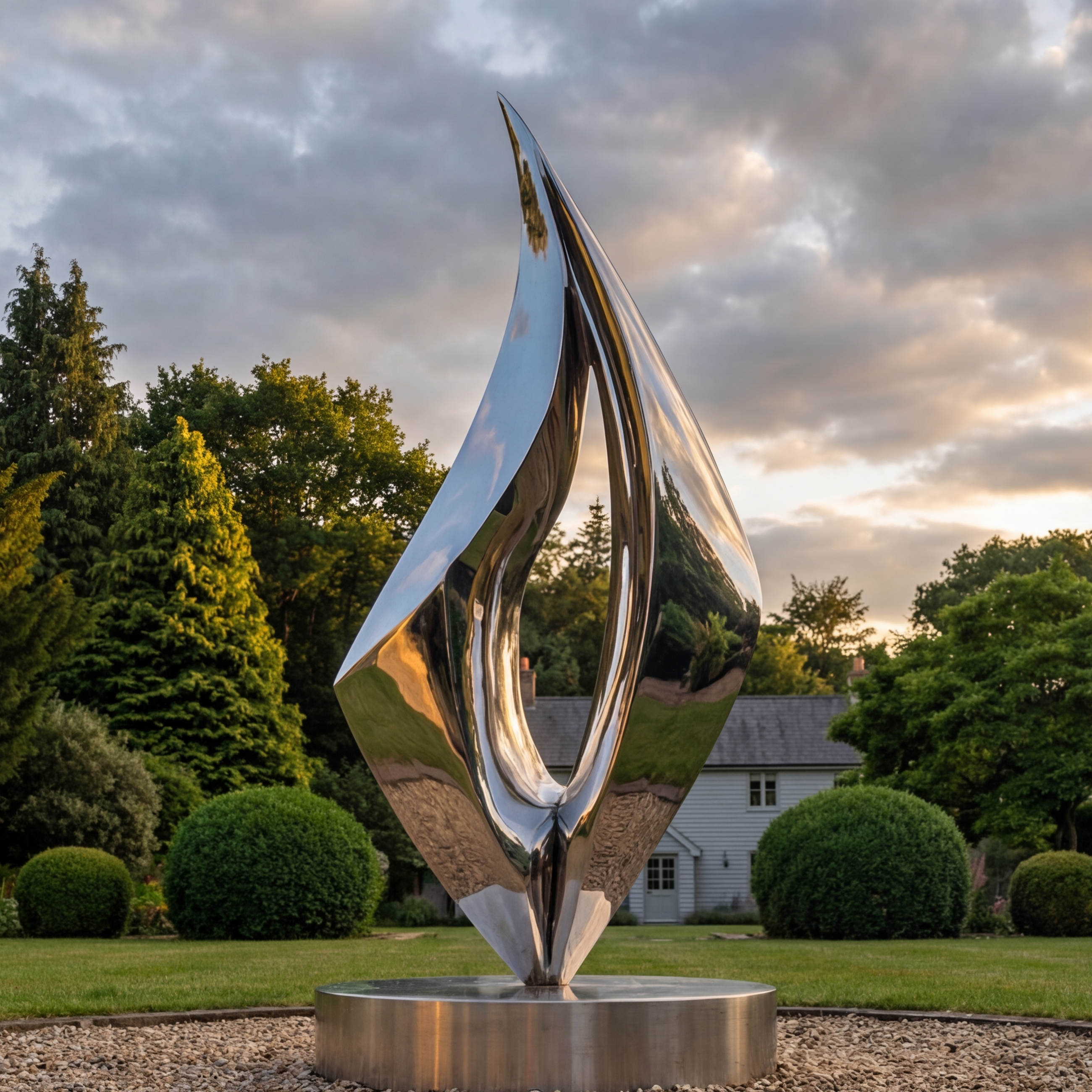 Vela Stainless Steel Abstract Sculpture Sweeping Vertical Form VSSSS-3198