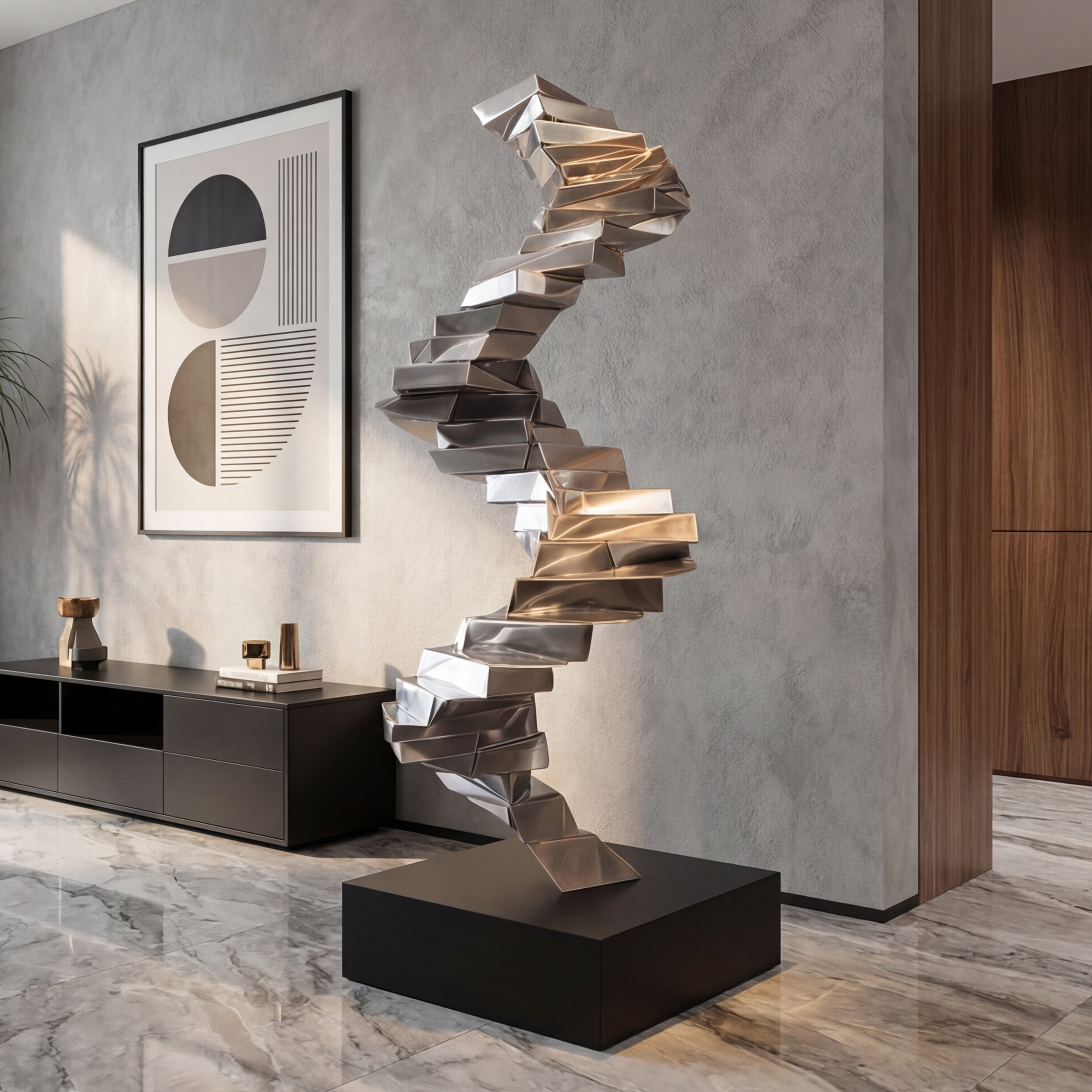Vela-Stainless-Steel-Abstract-Sculpture-Twisting-Vertical-Ribbon-VSSSS-1593-01
