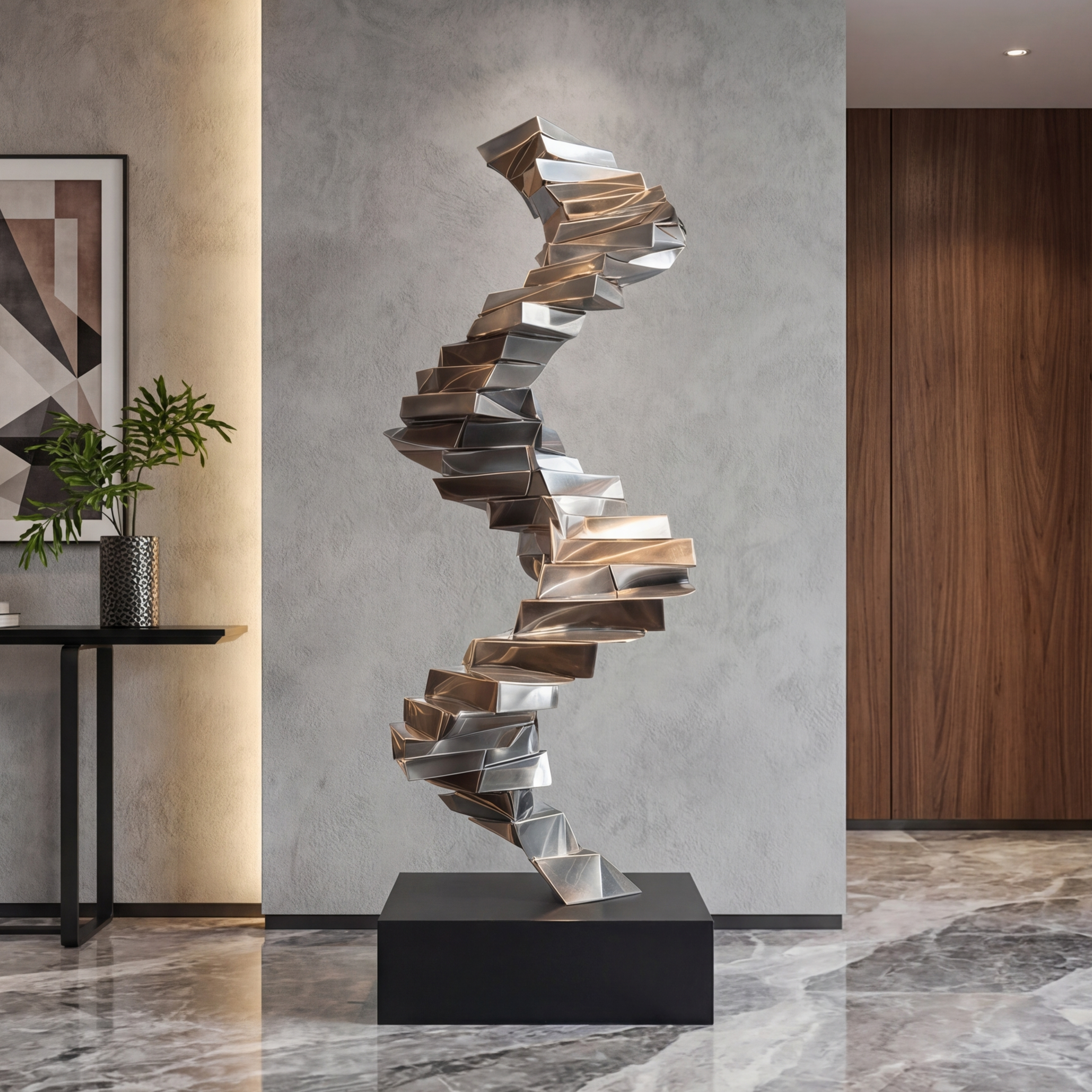 Vela-Stainless-Steel-Abstract-Sculpture-Twisting-Vertical-Ribbon-VSSSS-1593-02