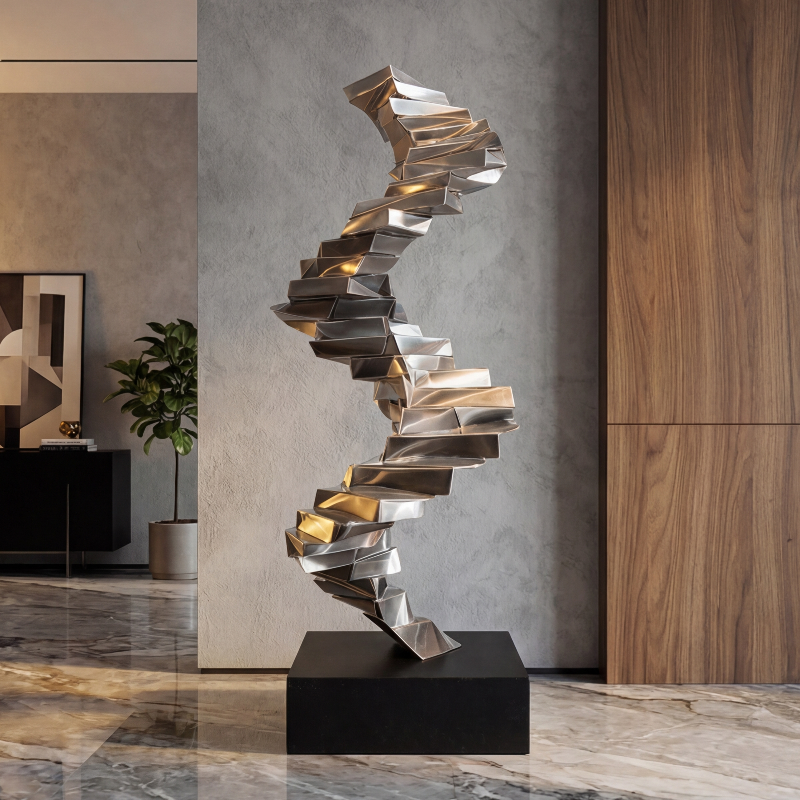Vela-Stainless-Steel-Abstract-Sculpture-Twisting-Vertical-Ribbon-VSSSS-1593-03