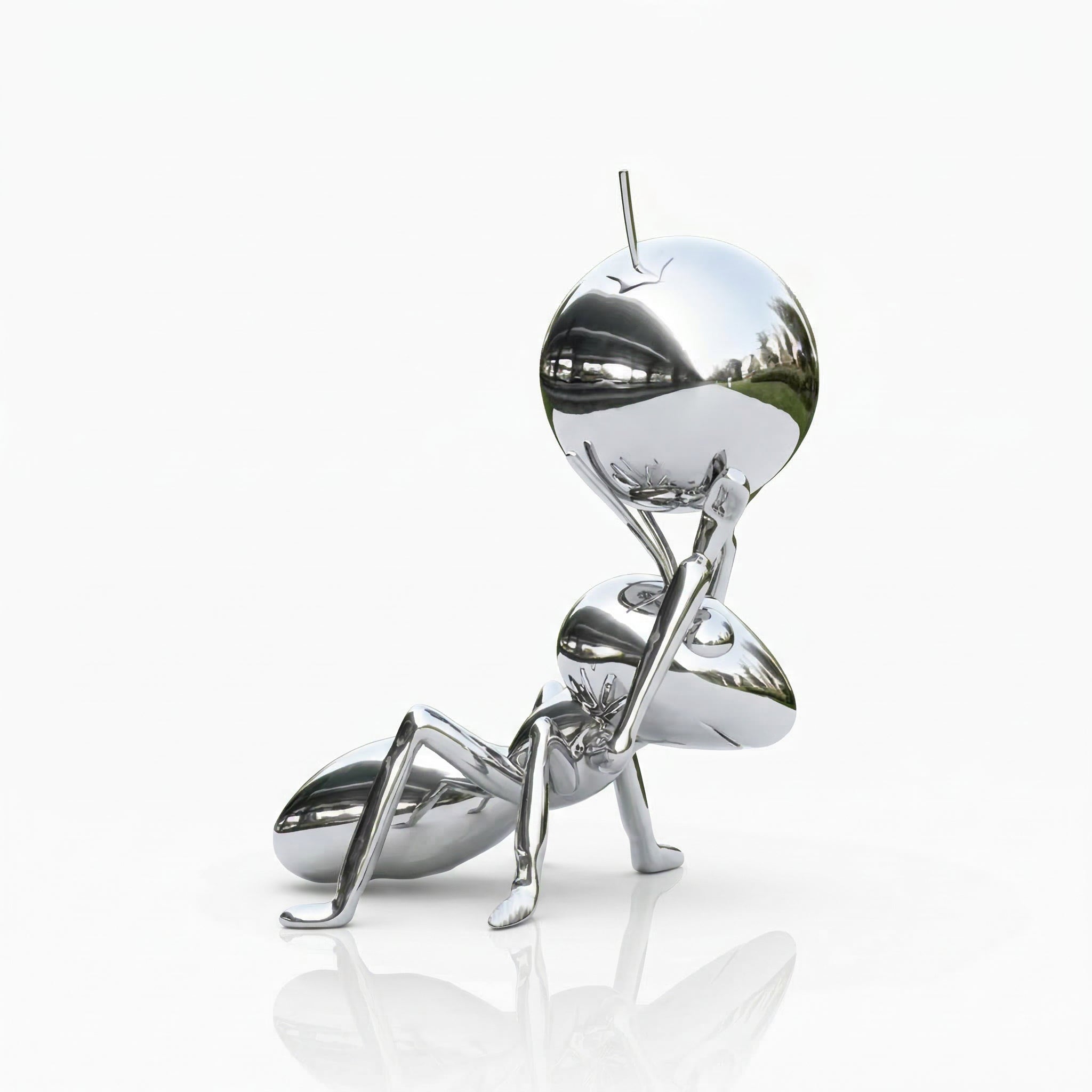 Vela Stainless Steel Ant Sculpture Smooth Modern Abstract Entrance Placement VSSSS-2486