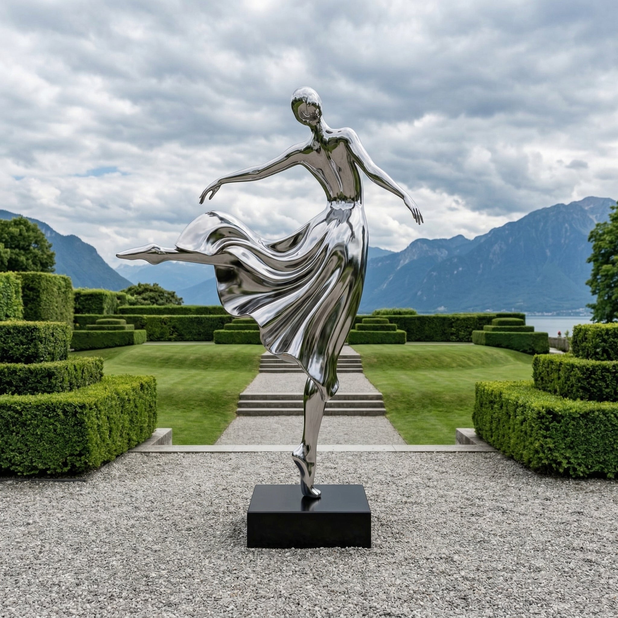 Vela-Stainless-Steel-Arabesque-Figure-Sculpture-Poolside-Plinth-VSSSS-2716-04