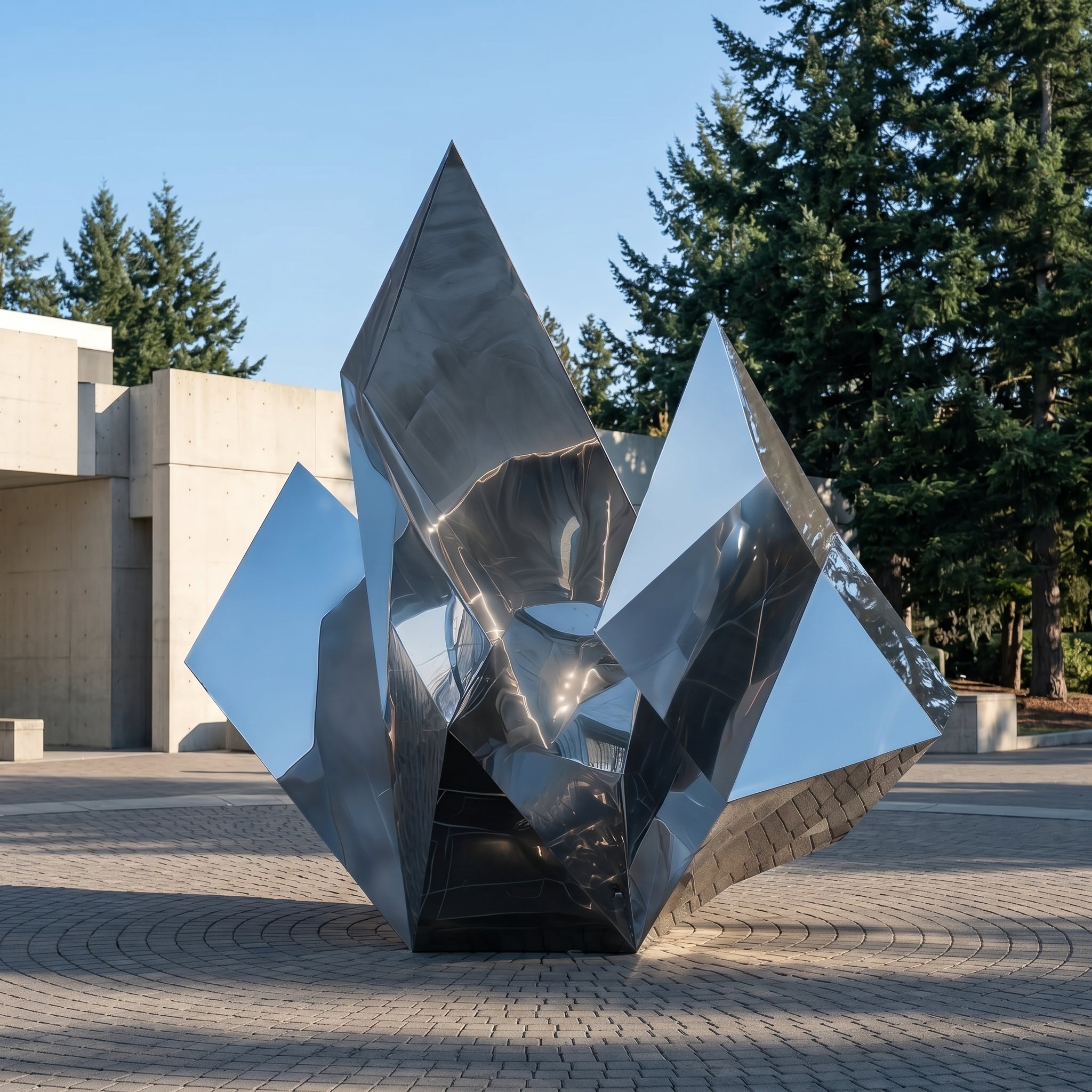 Vela-Stainless-Steel-Architectural-Geometric-Sculpture-Crystalline-Entrance--Driveway-VSSSS-4921-03