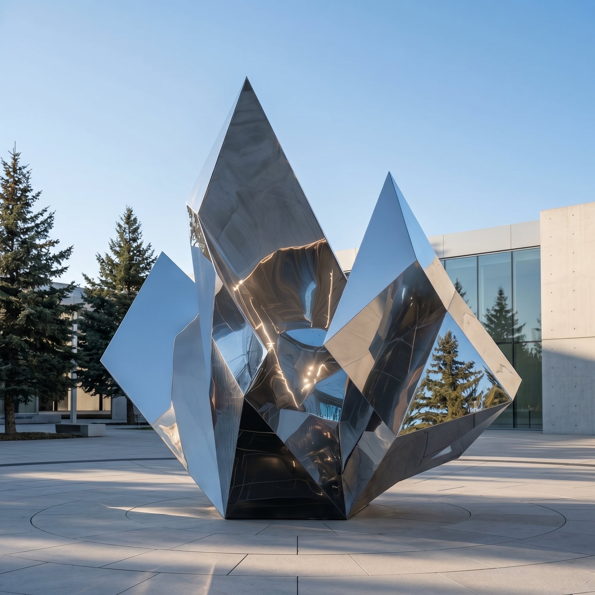 Vela-Stainless-Steel-Architectural-Geometric-Sculpture-Crystalline-Entrance--Driveway-VSSSS-4921-05