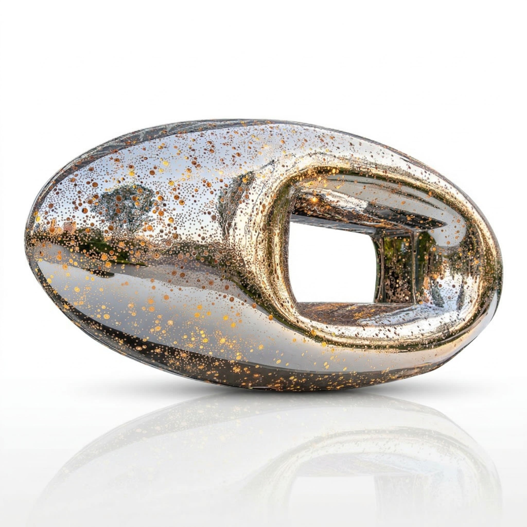 Vela Stainless Steel Architectural Geometric Sculpture Elongated Oval Ring VSSS-7429