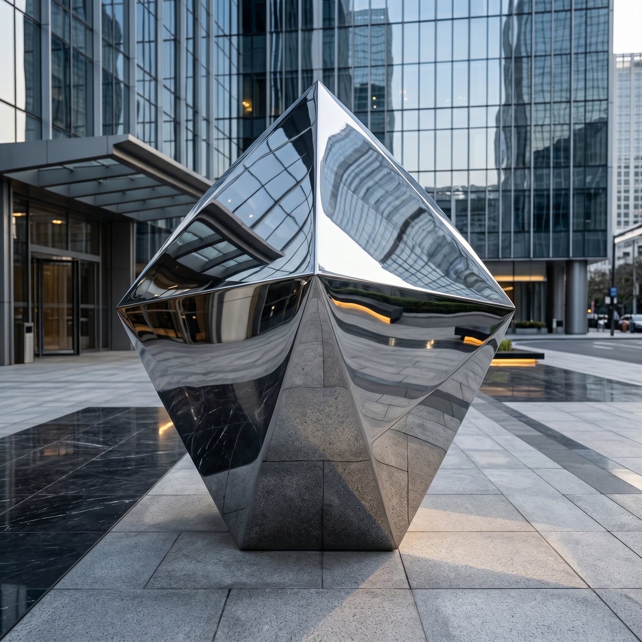 Vela-Stainless-Steel-Architectural-Geometric-Sculpture-Faceted-Plaza-VSSSS-9184-01