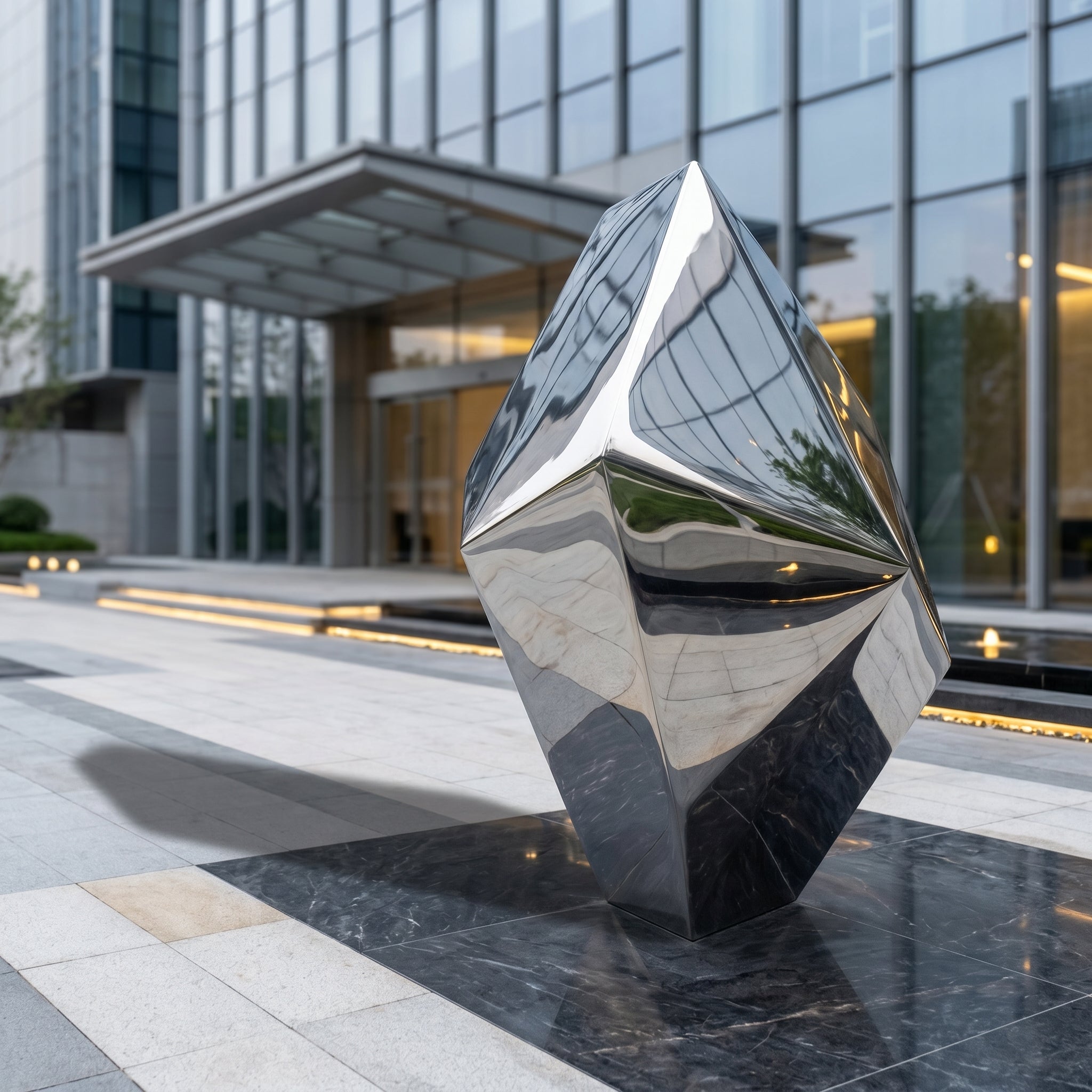 Vela-Stainless-Steel-Architectural-Geometric-Sculpture-Faceted-Plaza-VSSSS-9184-02