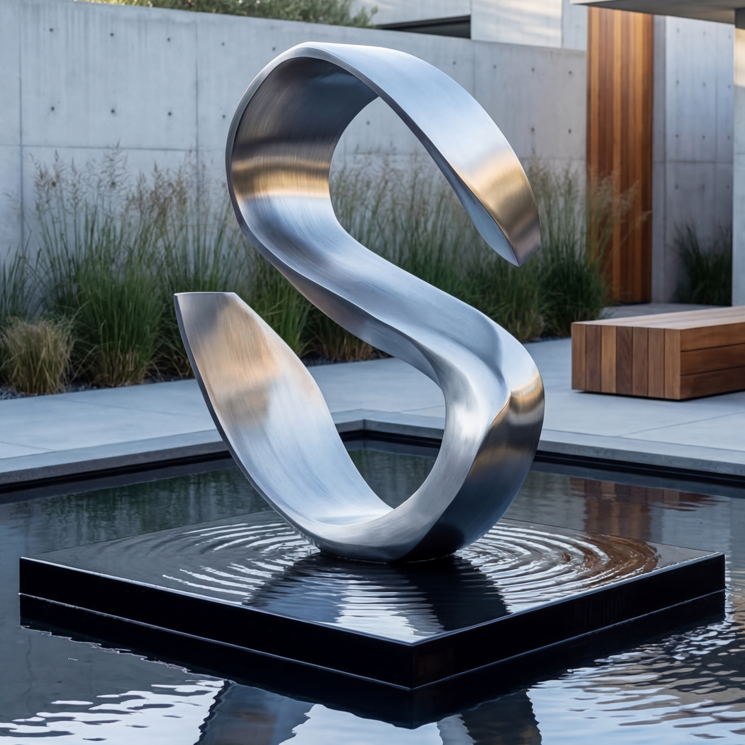 Vela-Stainless-Steel-Architectural-Geometric-Sculpture-Ribbon-Loop-VSSSS-6735-01
